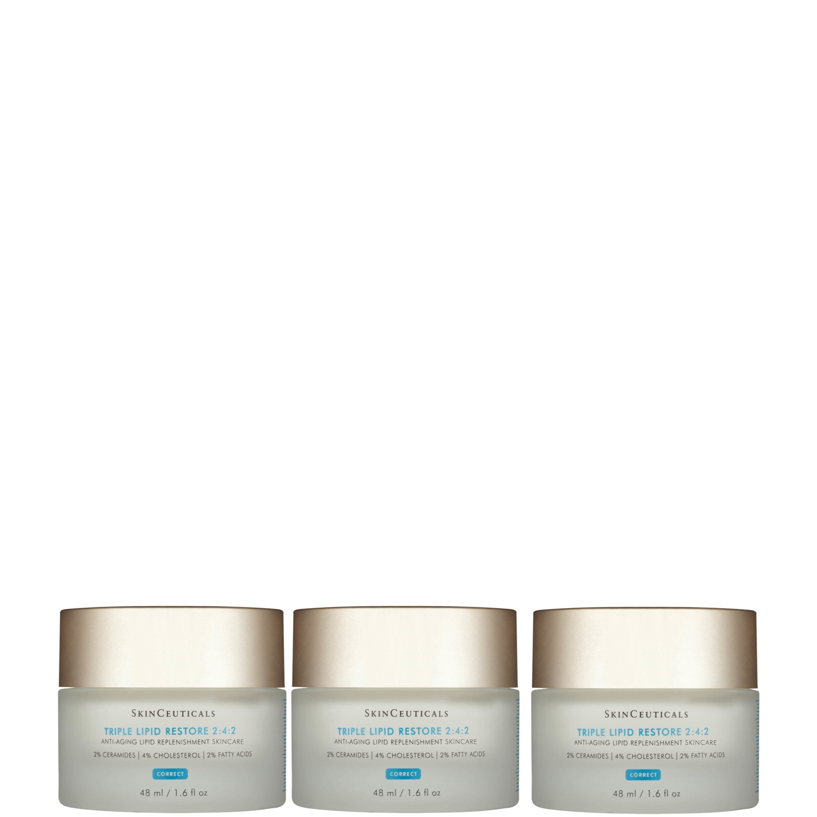 Skinceuticals Triple Lipid Restore 2:4:2 Anti-ageing Cream For Dry Skin 48ml (three Pack)