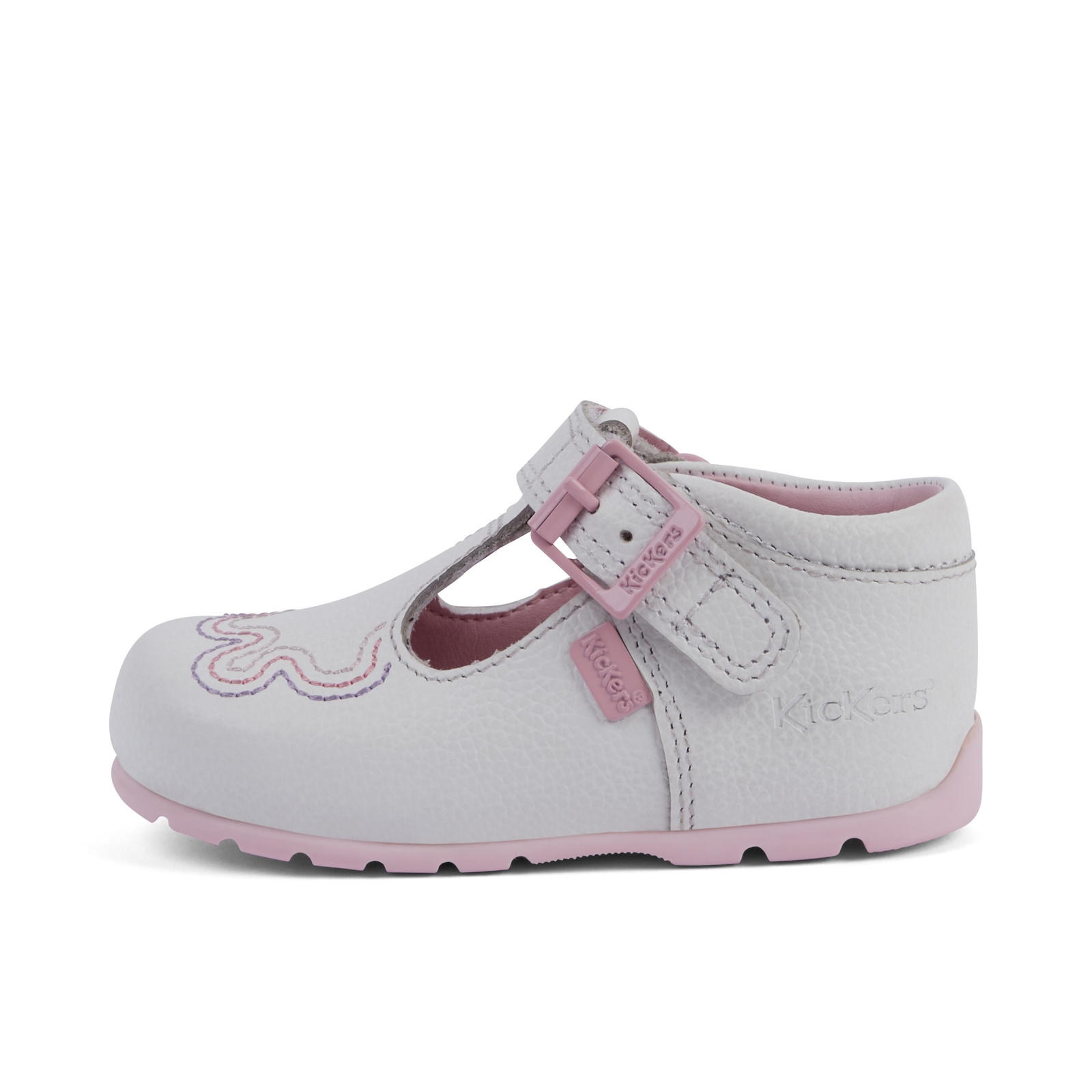 Baby T-Bar Wave Leather White - 1: