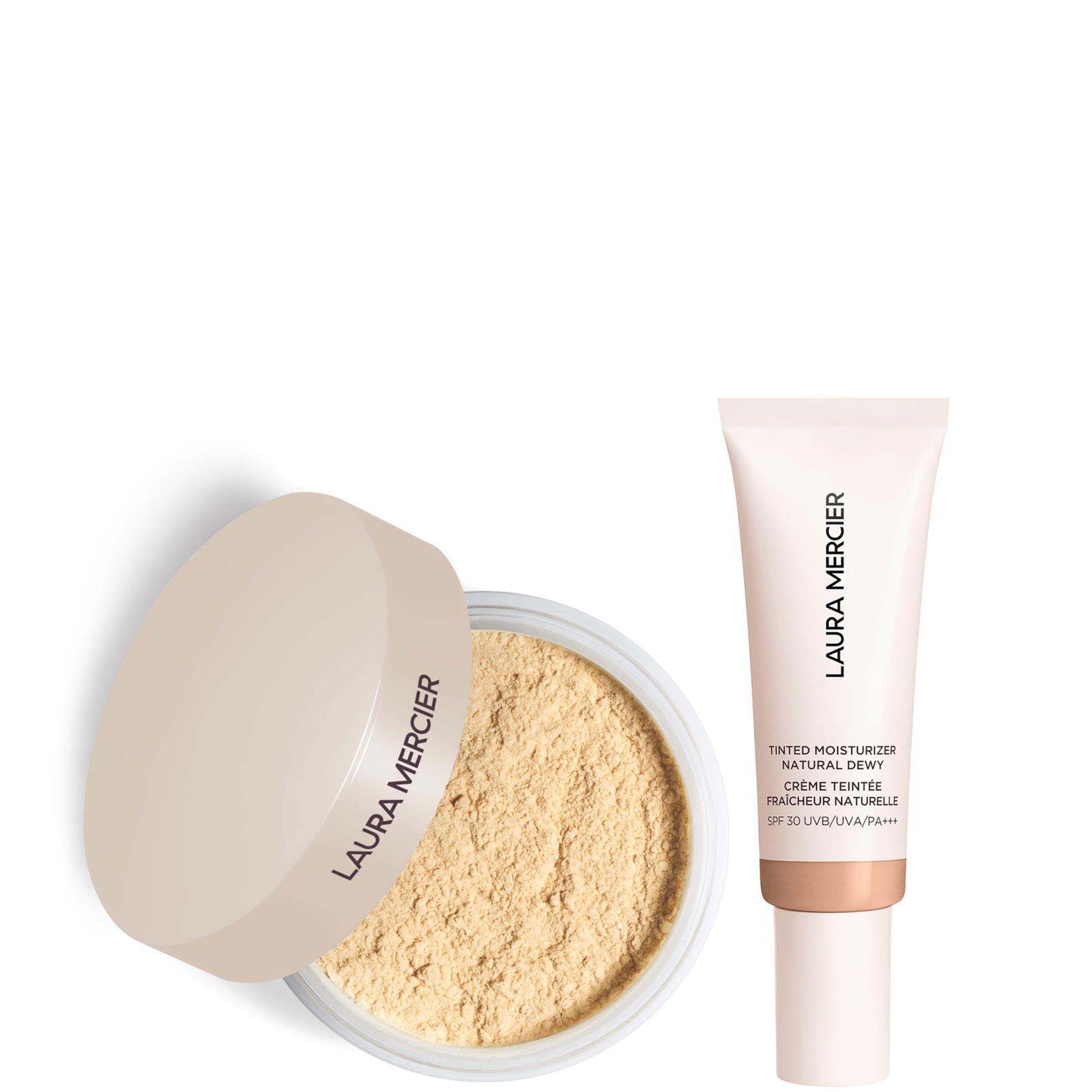 

Laura Mercier Mini Translucent Loose Setting Powder Ultra Blur and Tinted Moisturiser Natural Dewy SPF 30 Duo (Various Shades) - 3C Fawn