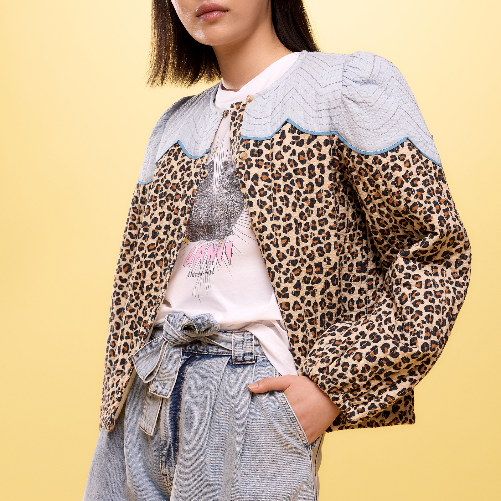 Stella Nova Leopard Cloud Cotton-Shell Jacket - DK 36/UK 10