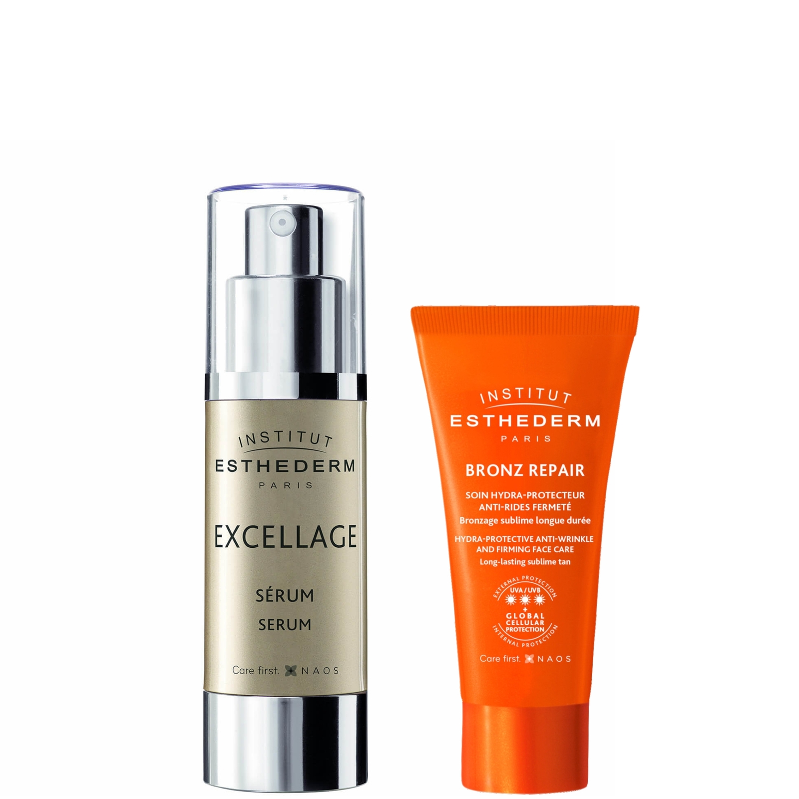 

Institut Esthederm Excellage Firming Face Serum & Bronz Repair Bundle