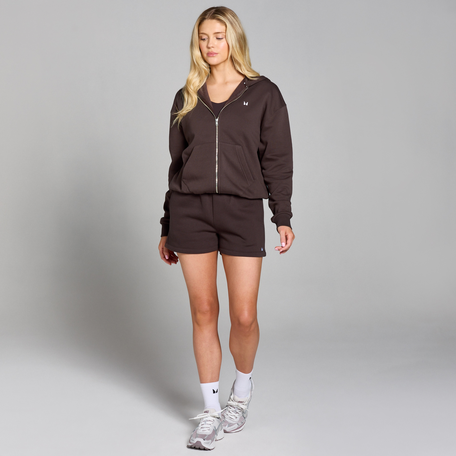 Thumbnail - MP Damen Basics Kapuzenpulli mit durchgehendem Reißverschluss – Schokolade - XL