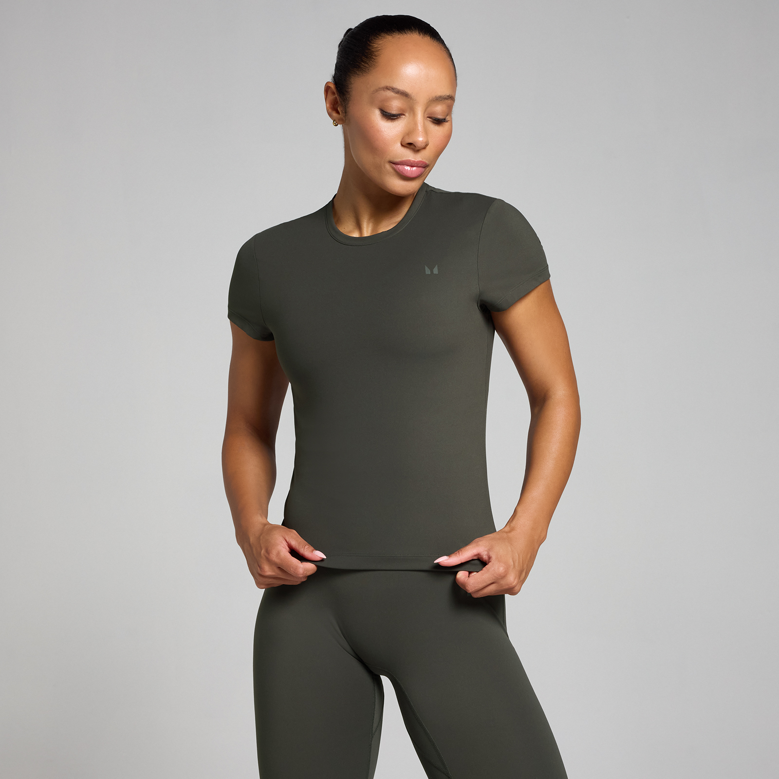 Myprotein UK MyProtein MP Women's Tempo Body Fit Short Sleeve T-Shirt - Night Grey - L