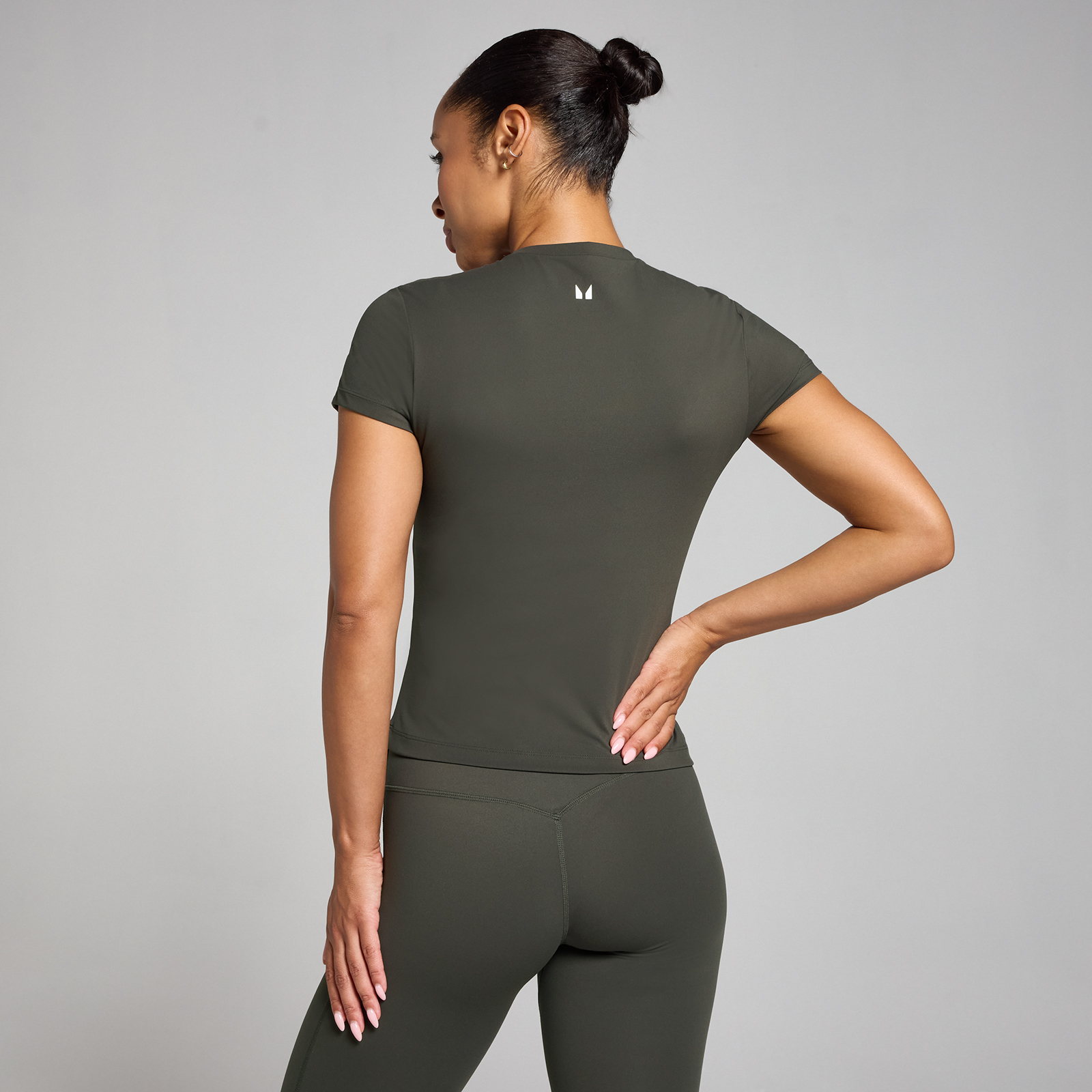 5059883401577 - MP Damen Tempo Body Fit Kurzarm-T-Shirt – Nachtgrau - S