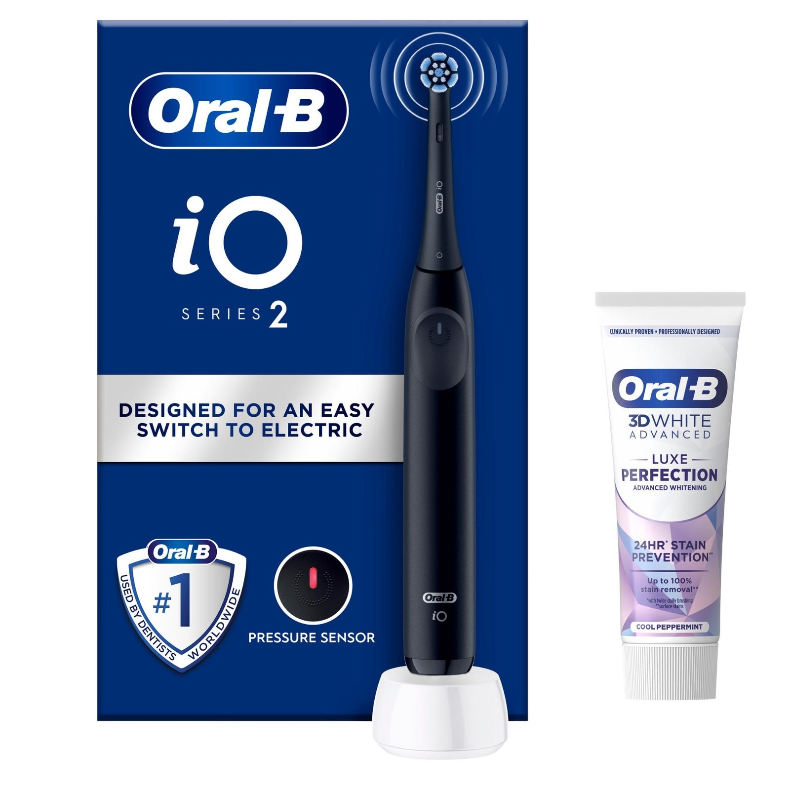 Oral-B iO2 Night Black Electric Toothbrush - With Toothpaste - Toothbrush