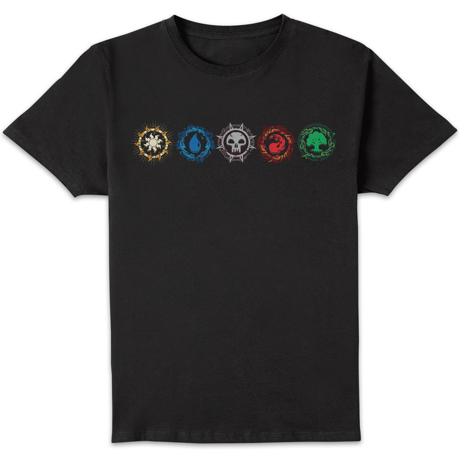 Magic: The Gathering Mana Symbols Unisex T-Shirt - Black - 5XL