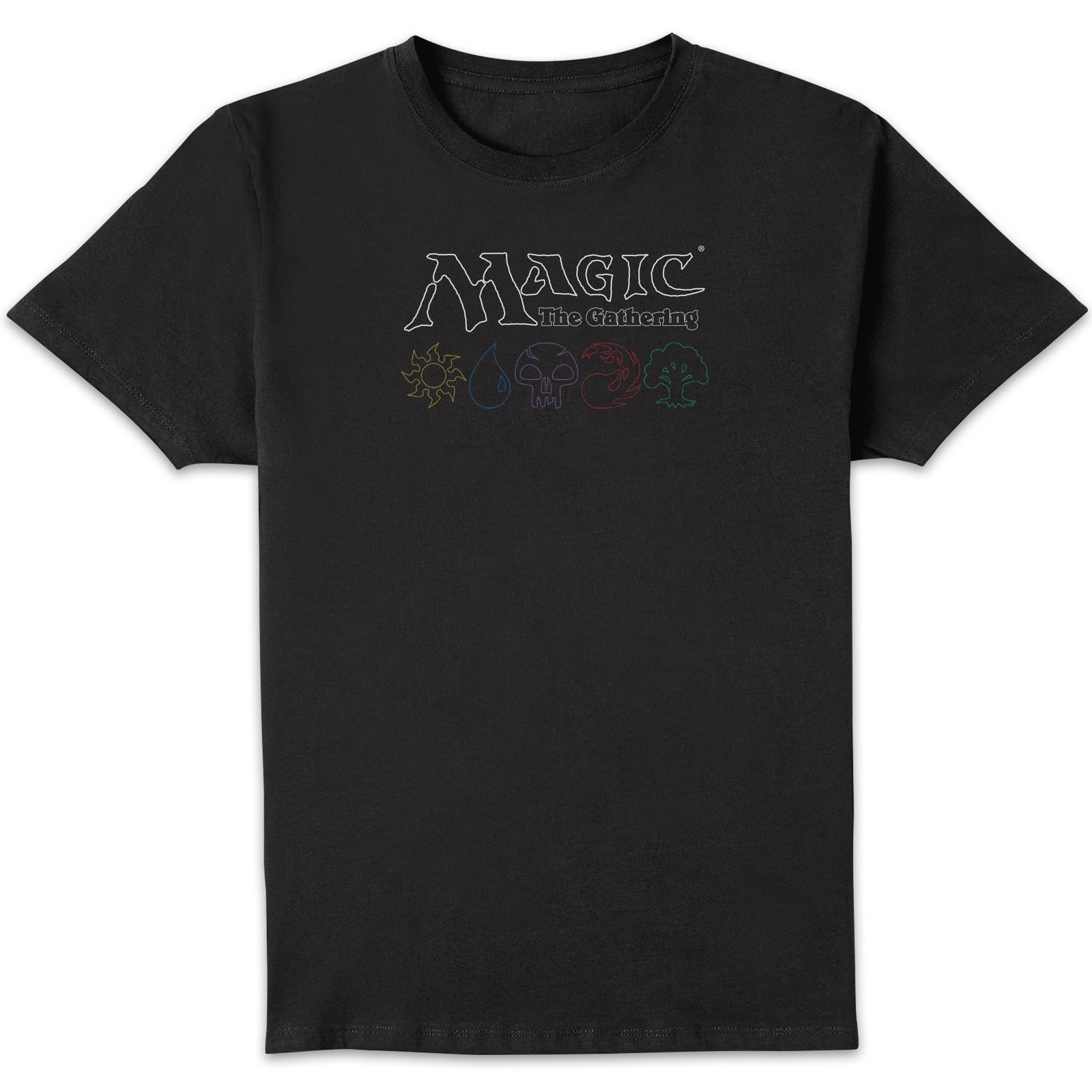 Magic: The Gathering Logo & Mana Lines Unisex T-Shirt - Black - XS