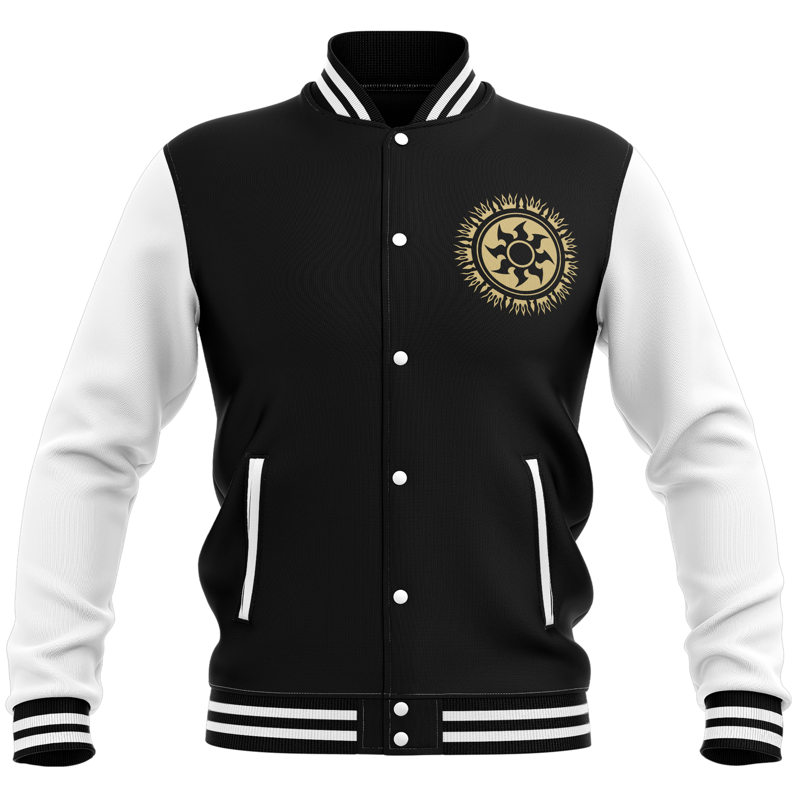 Magic: The Gathering Plains Roundel Varsity Jacket - Black/White - S