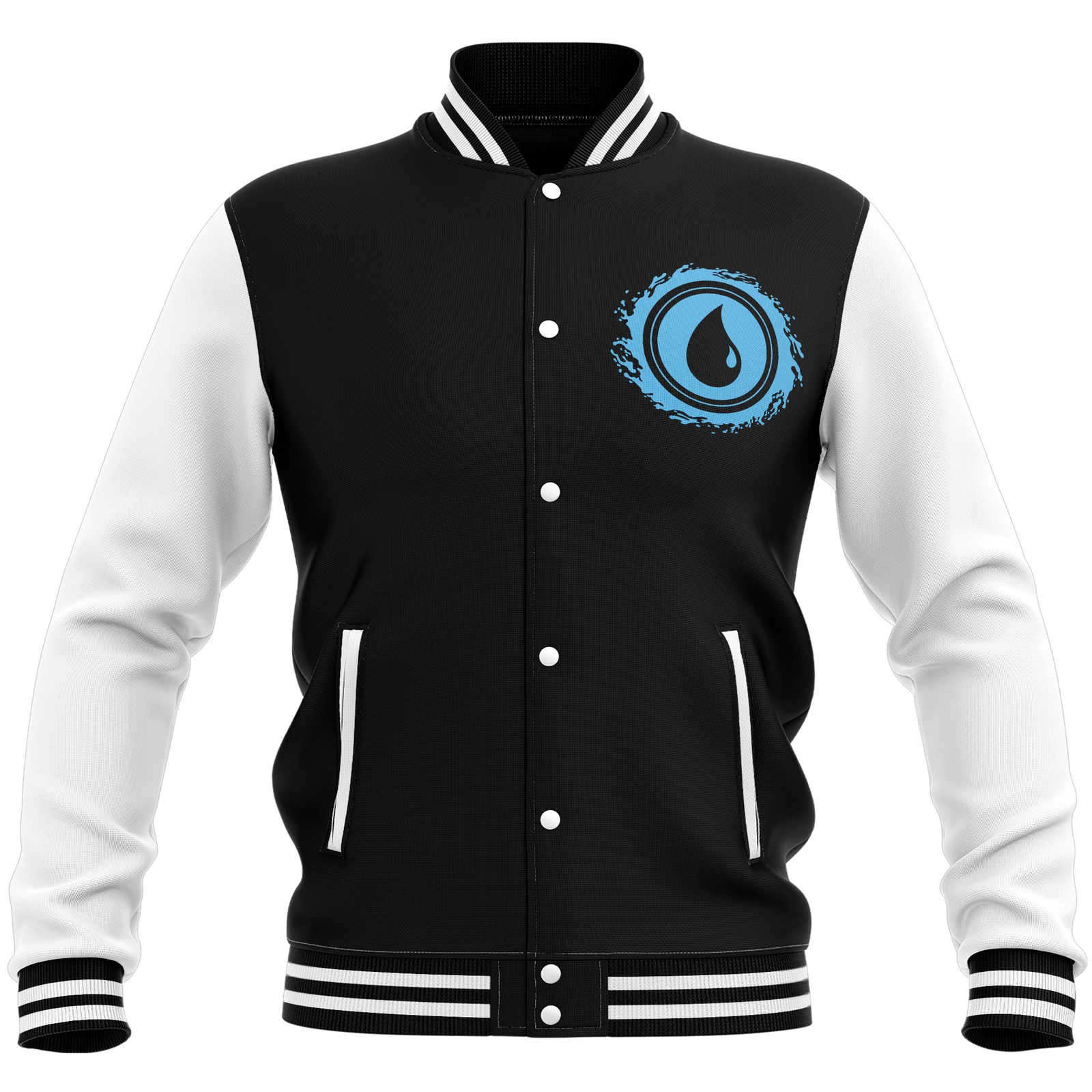 Magic: The Gathering Island Roundel Varsity Jacket - Black/White - XXL