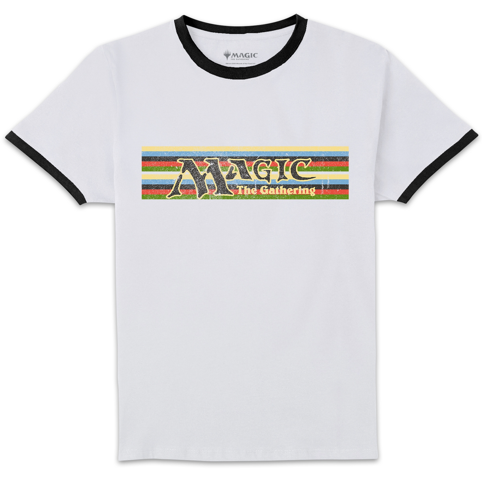 Magic: The Gathering Retro Logo Unisex Ringer T-Shirt - White/Black - S