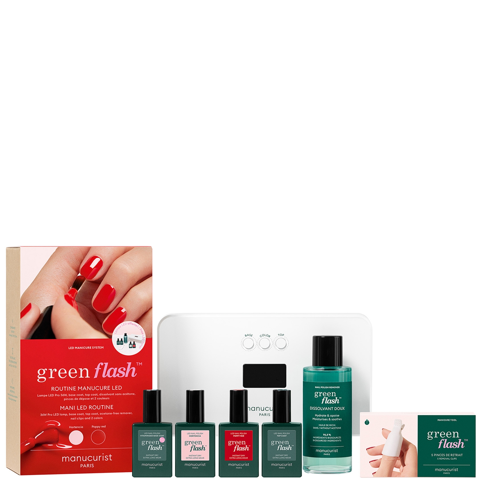 

MANUCURIST GREEN FLASH RETAIL KIT 36W - Hortencia & Poppy Red 15ml
