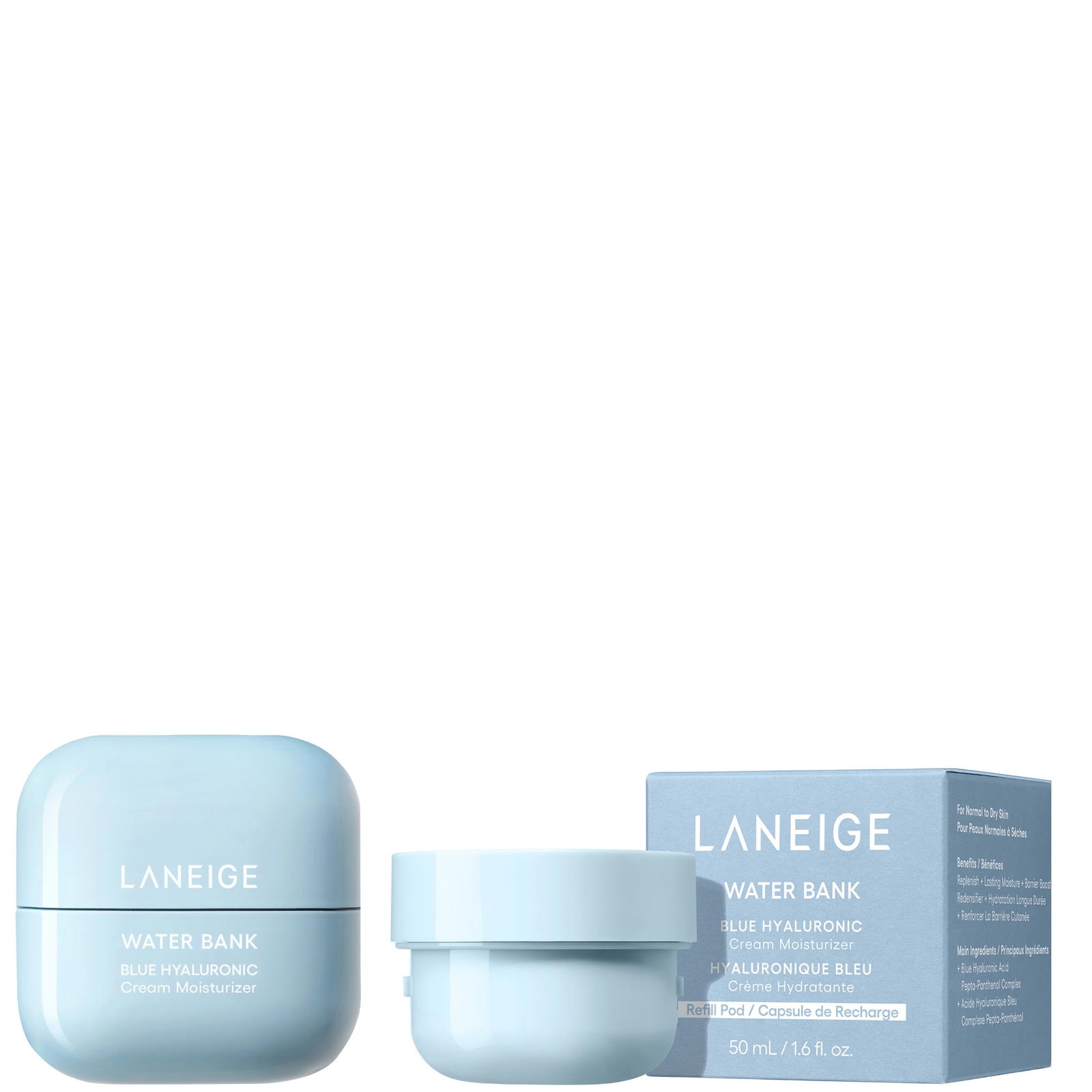 

LANEIGE Water Bank Blue Hyaluronic Acid Cream Moisturiser 50ml + Refill 50ml Bundle