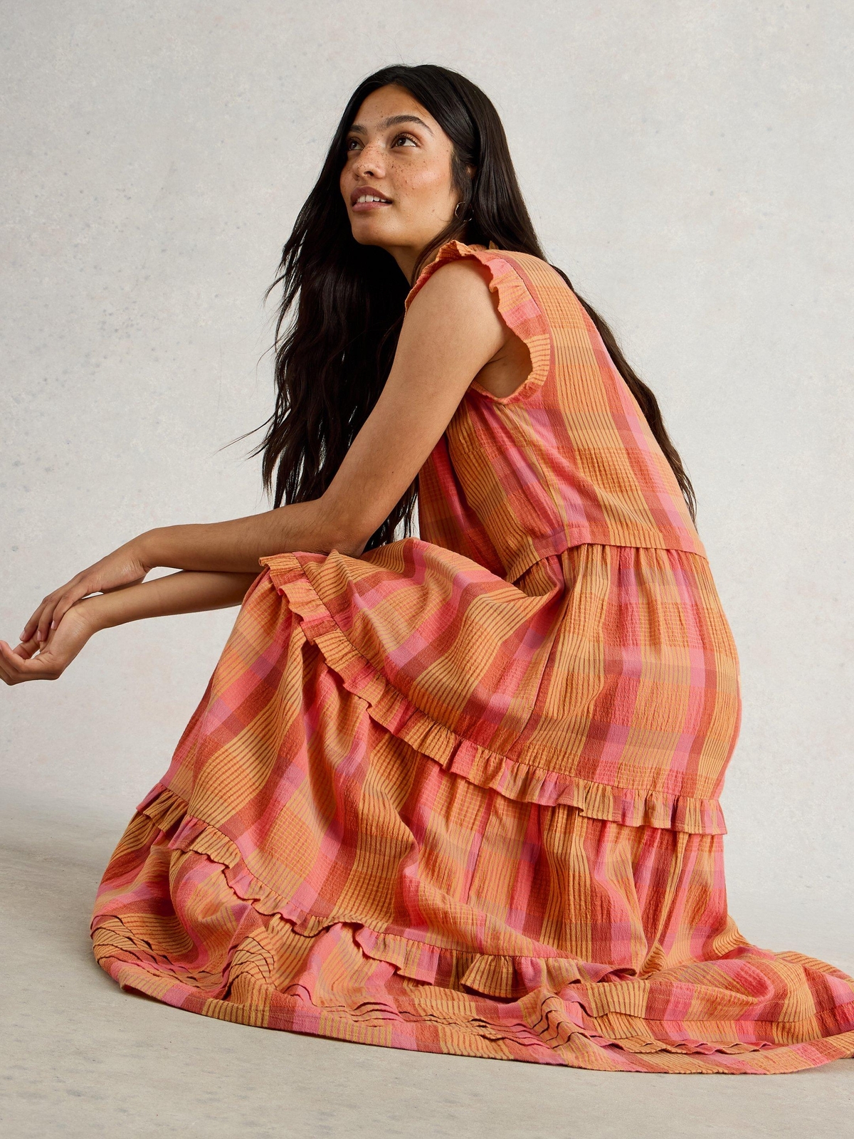 Kariertes Maxikleid Rosie - 42/R