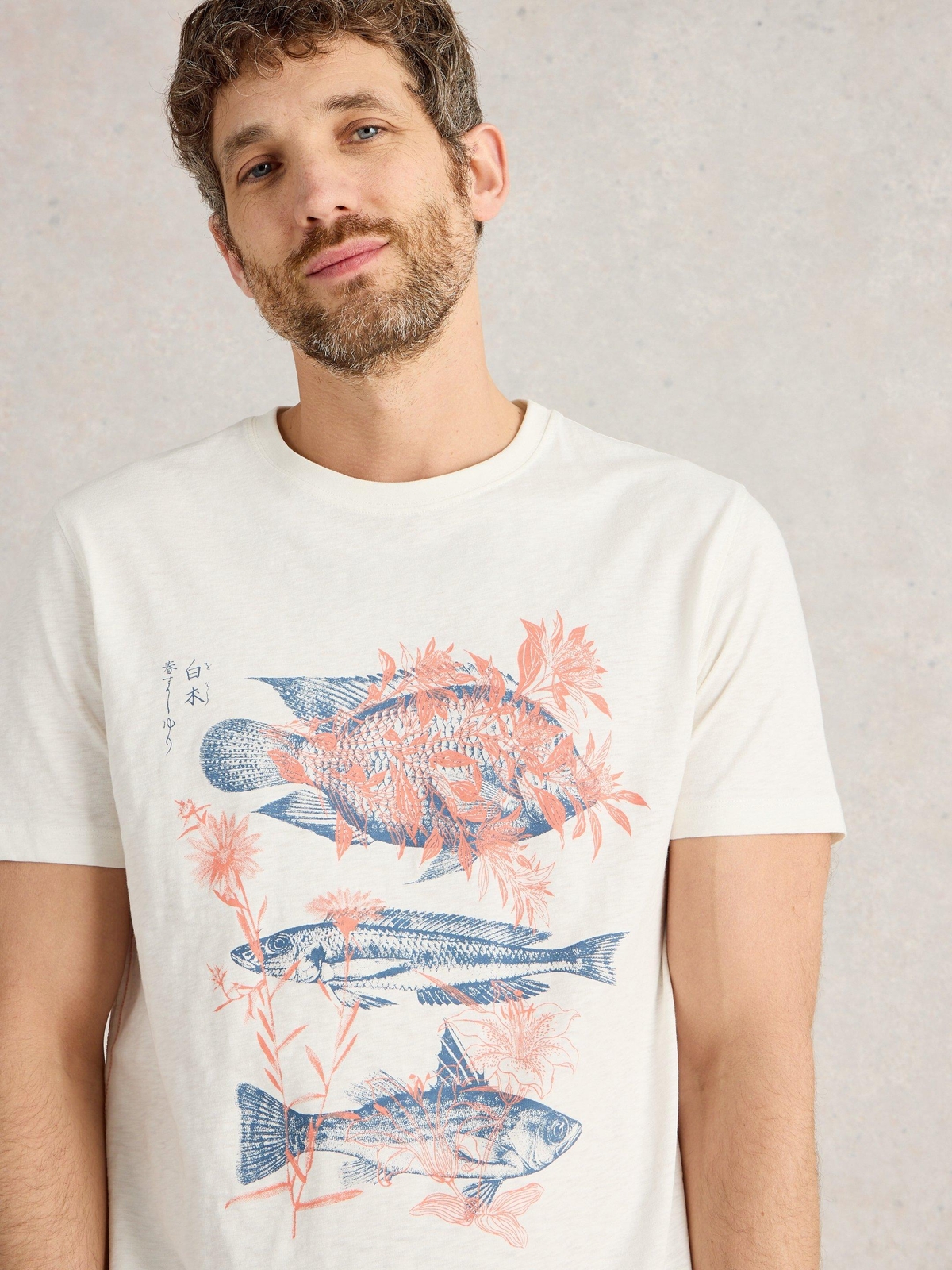 T-Shirt Abersoch mit Fisch-Motiv - L