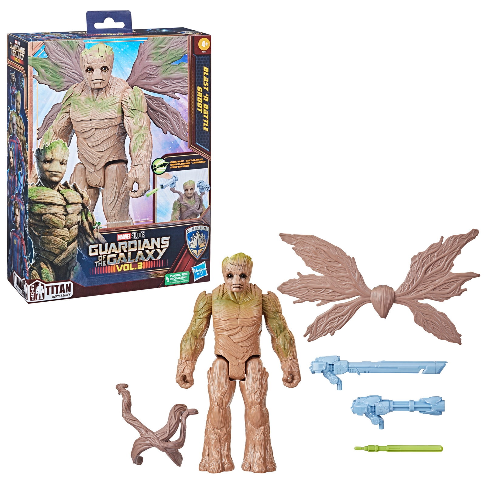 Hasbro Marvel Studios' Guardians of the Galaxy Vol. 3 Titan Hero Series Blast 'N Battle Groot Action Figure (11.5 )