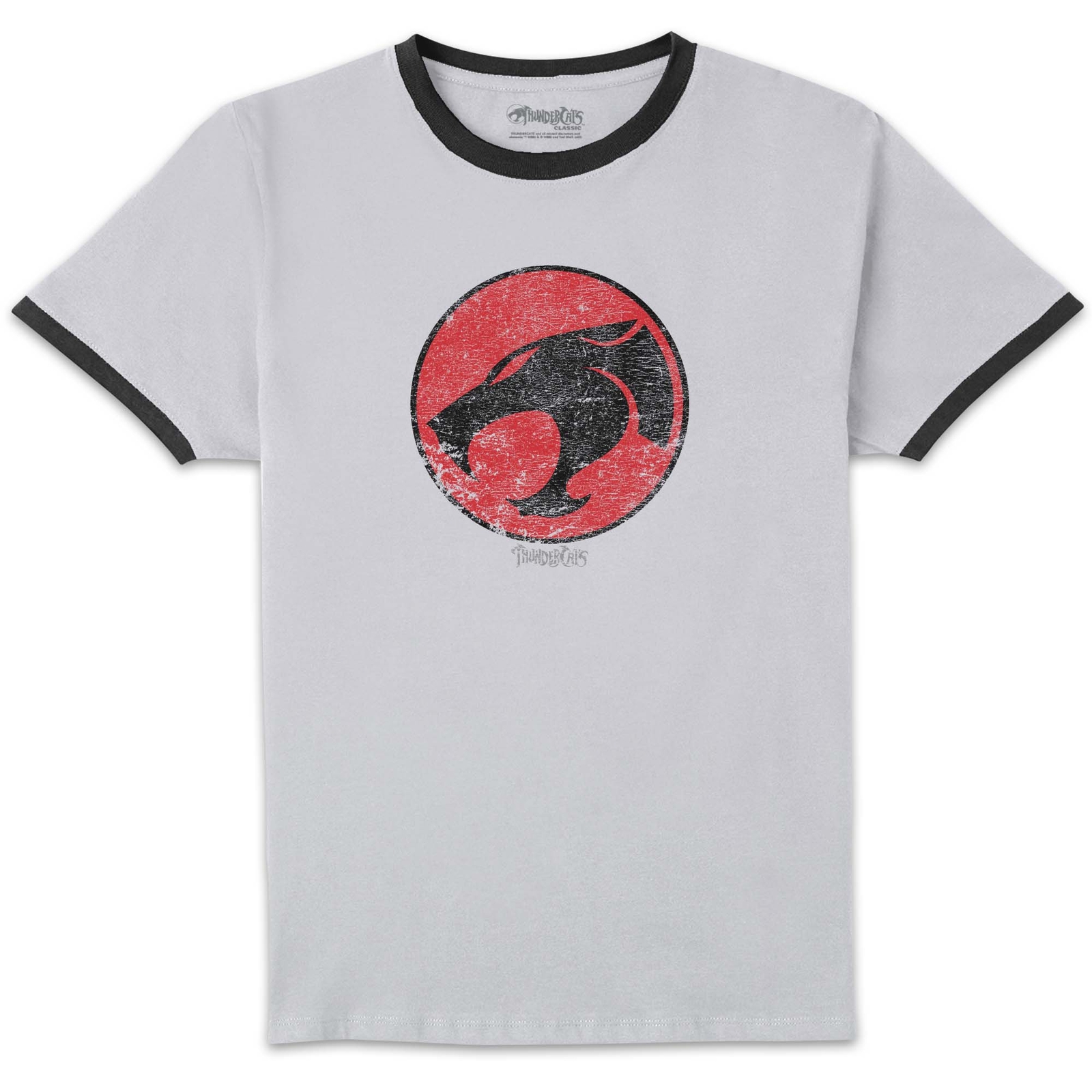 Thundercats Retro Logo Unisex Ringer T-Shirt - White/Black - XL