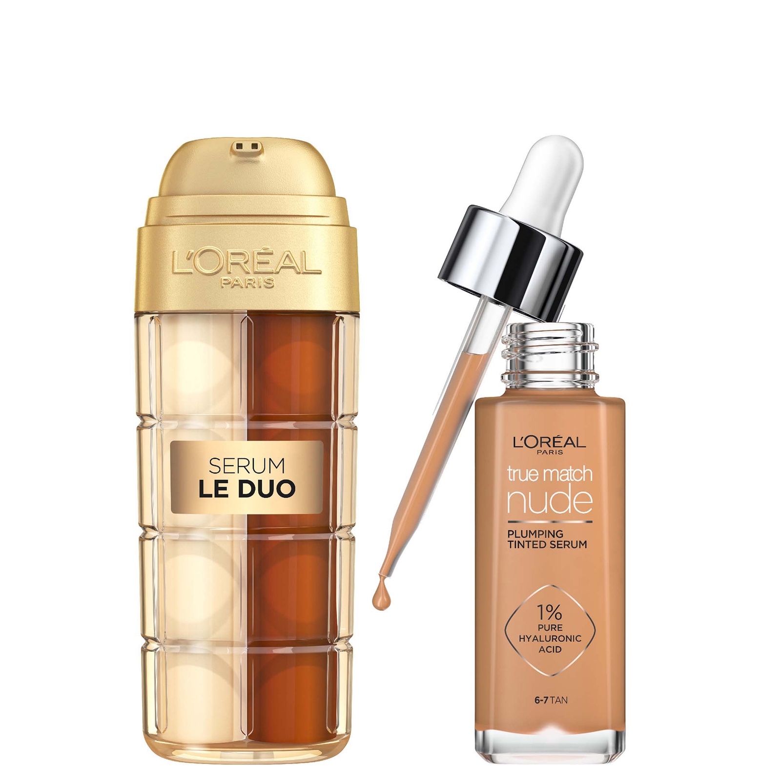 

L'Oreal Paris Age Perfect Serum Le Duo 30ml & True Match Tinted Serum 30ml Bundle (Various Shades) - 7 Tan