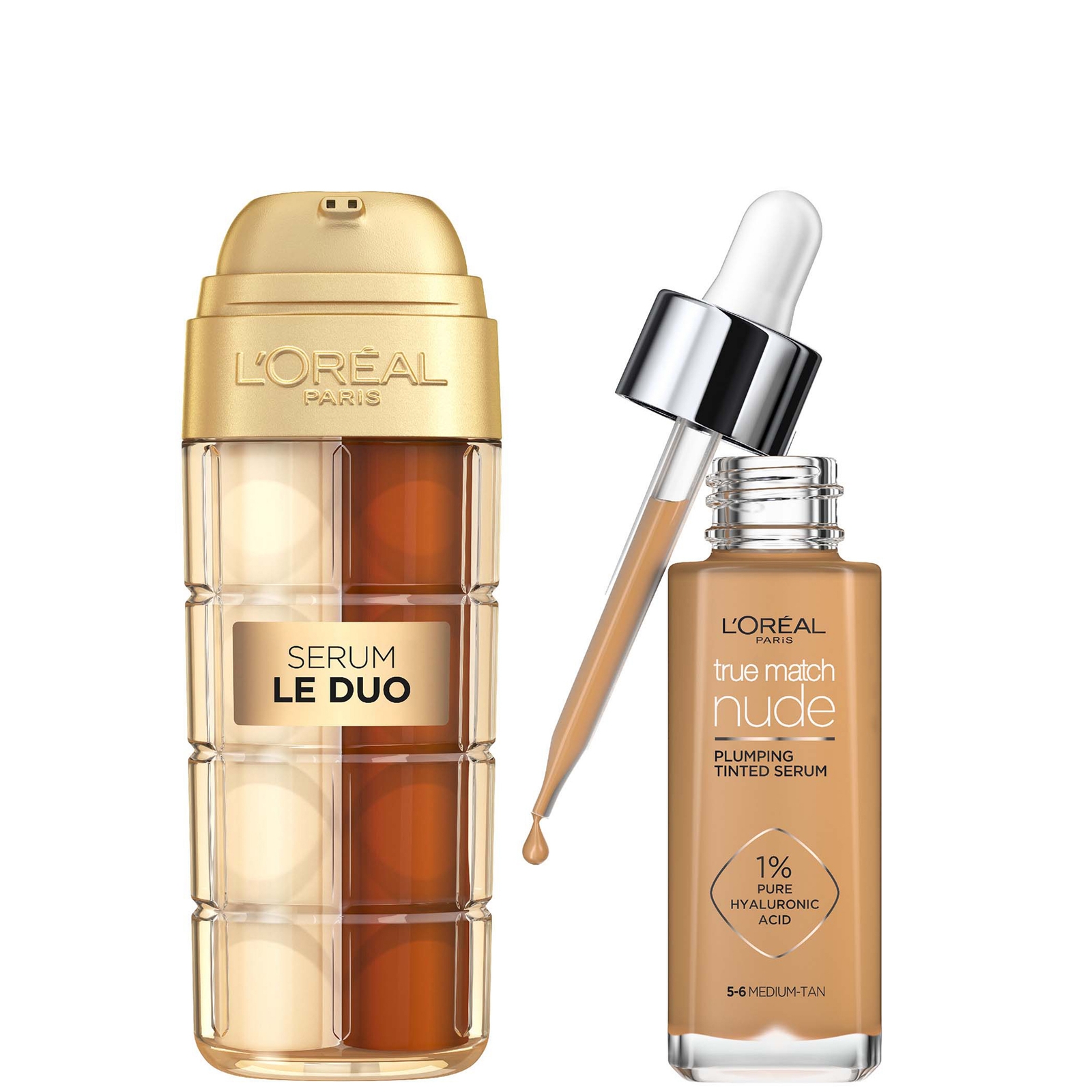 

L'Oreal Paris Age Perfect Serum Le Duo 30ml & True Match Tinted Serum 30ml Bundle (Various Shades) - 5-6 Medium Tan