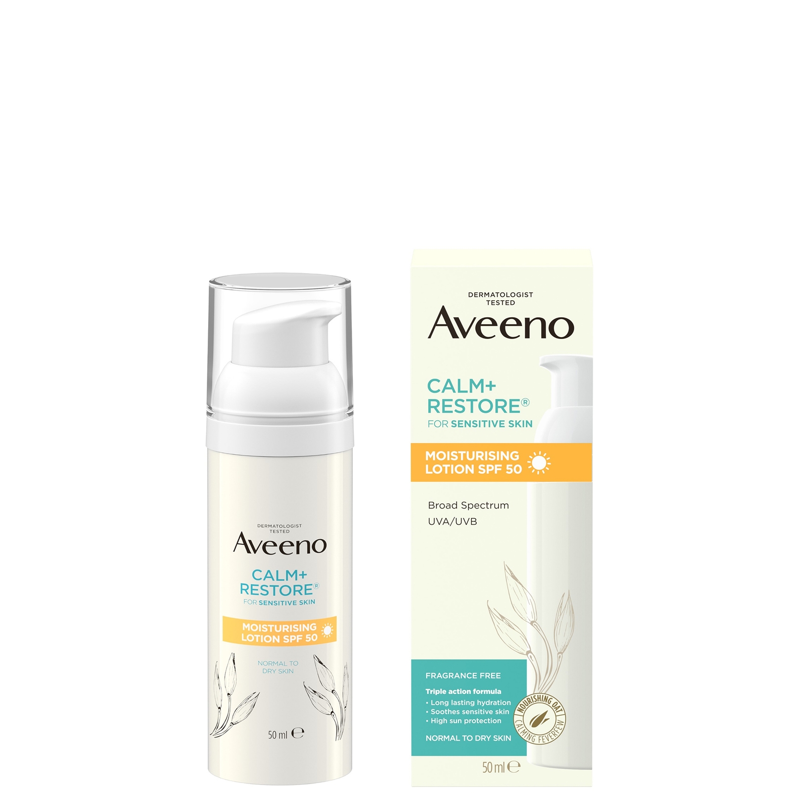 

Aveeno Face Calm & Restore Moisturising Lotion SPF 50 50ml