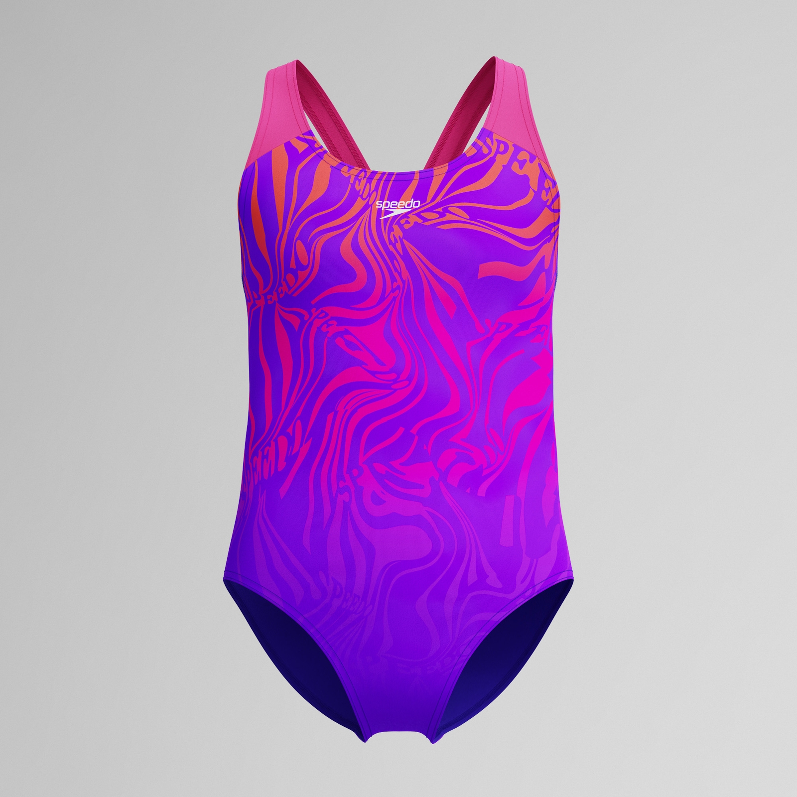 Girls Placement Splashback Swimsuit Purple/Pink