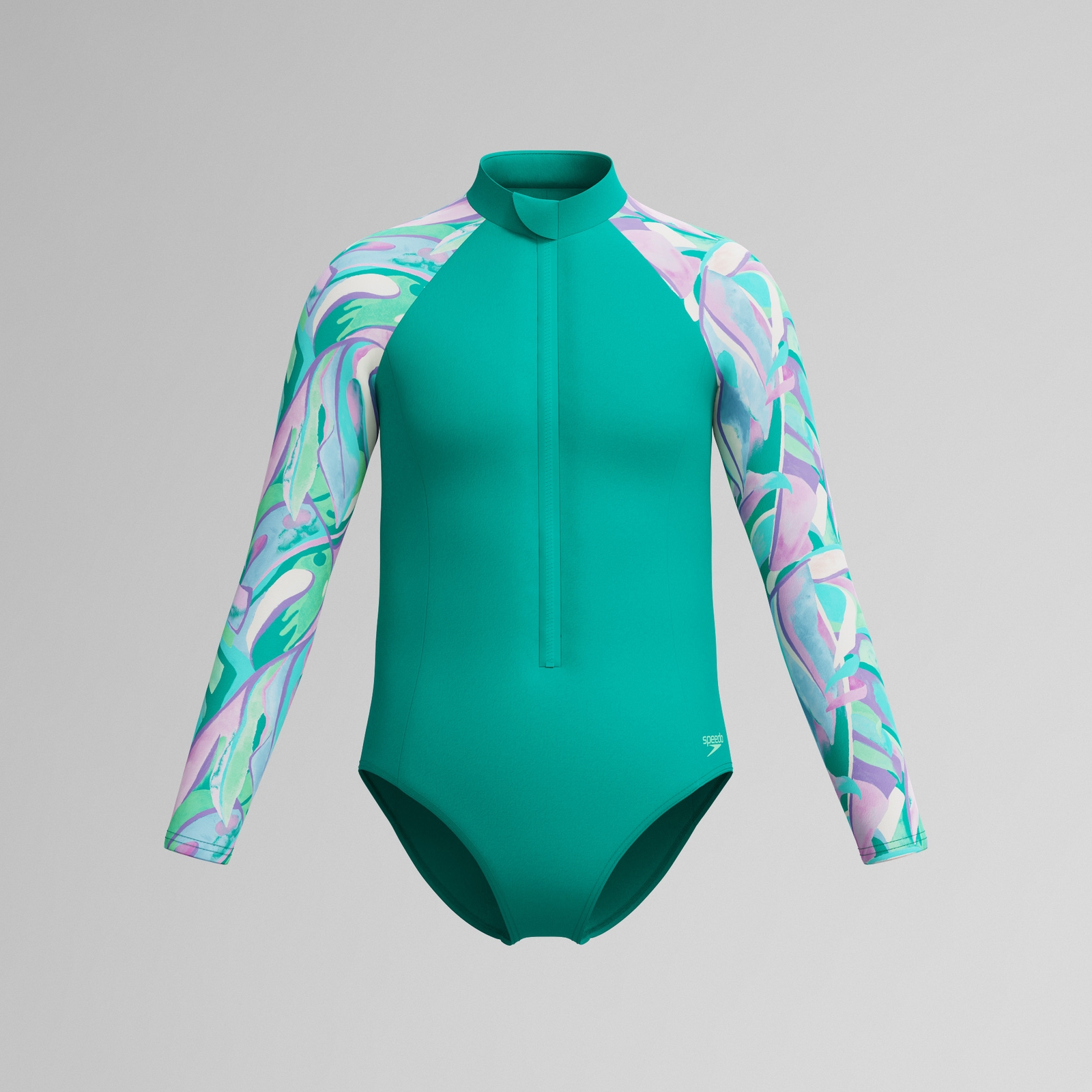 Girls Long Sleeve Swimsuit Turquoise