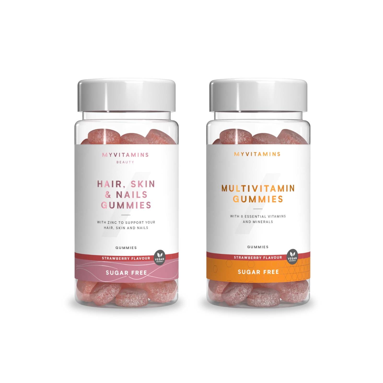 Image of Myvitamins Sugar Free Gummies Bundle - Sugar Free Hair, Skin & Nails, Strawberry - Sugar Free Multivitamin, Strawberry055