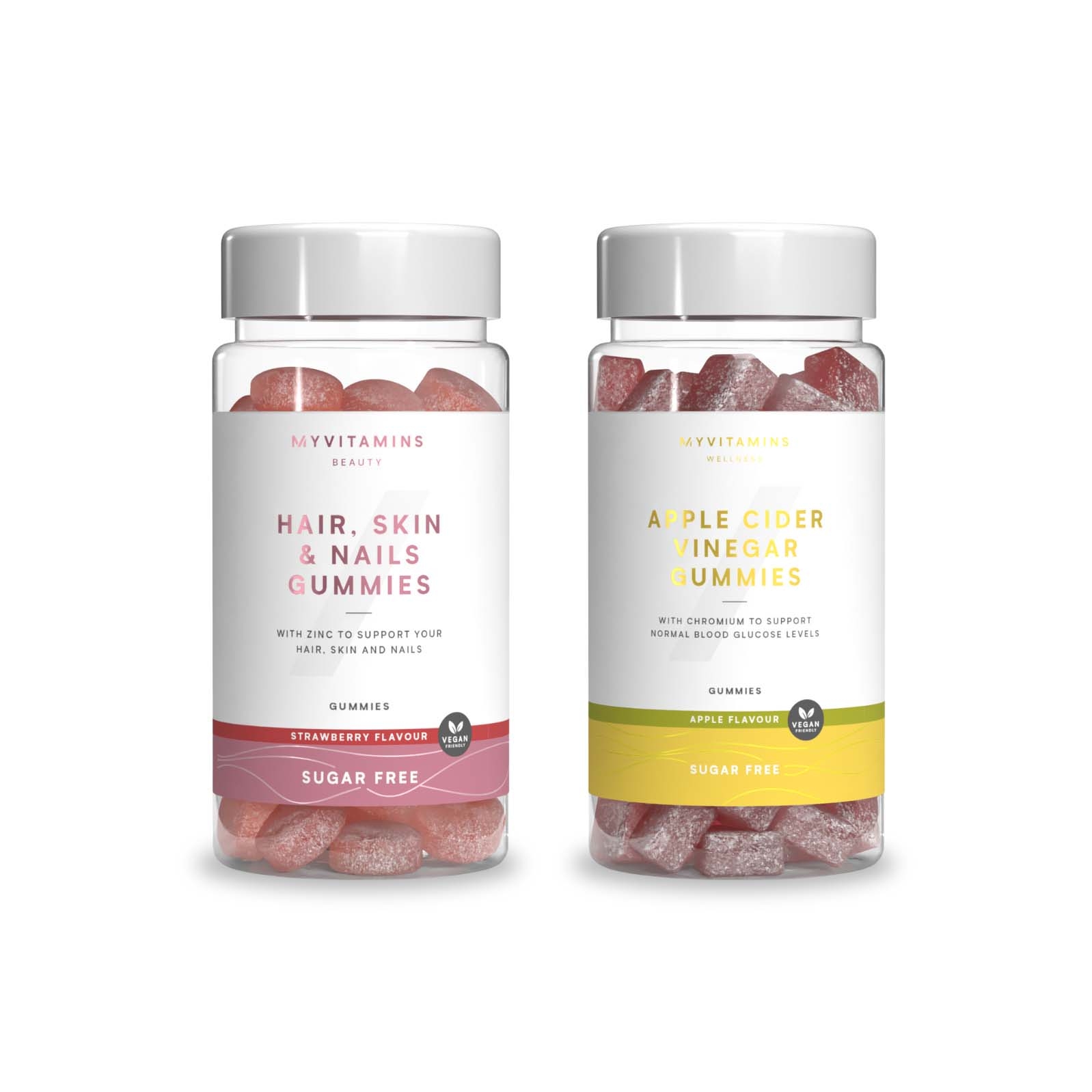 Image of Myvitamins Sugar Free Gummies Bundle - Sugar Free Hair, Skin & Nails, Strawberry - Sugar Free Apple Cider Vinegar, Apple055