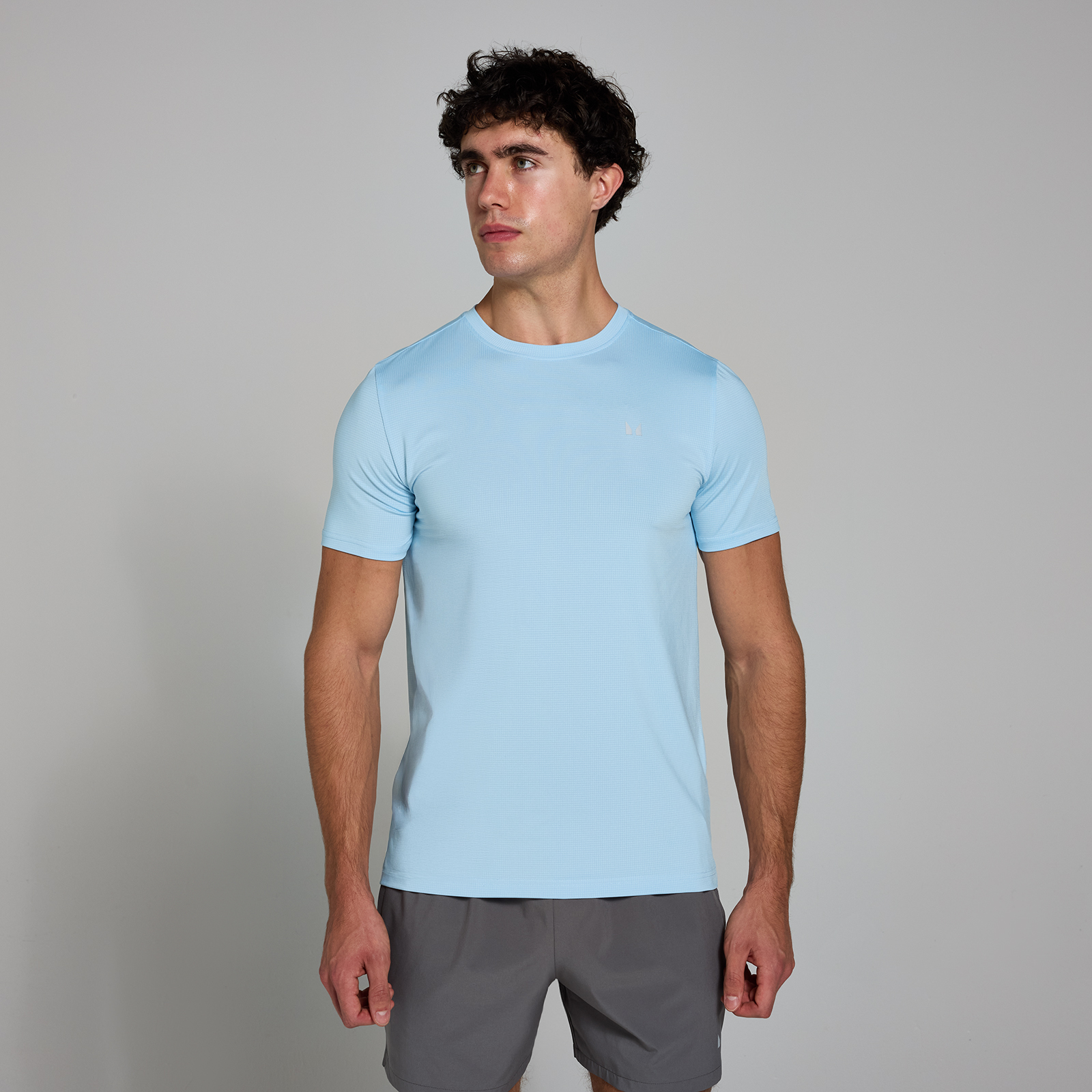 Myprotein UK MyProtein MP Men's Active Gridded T-Shirt - Sky Blue