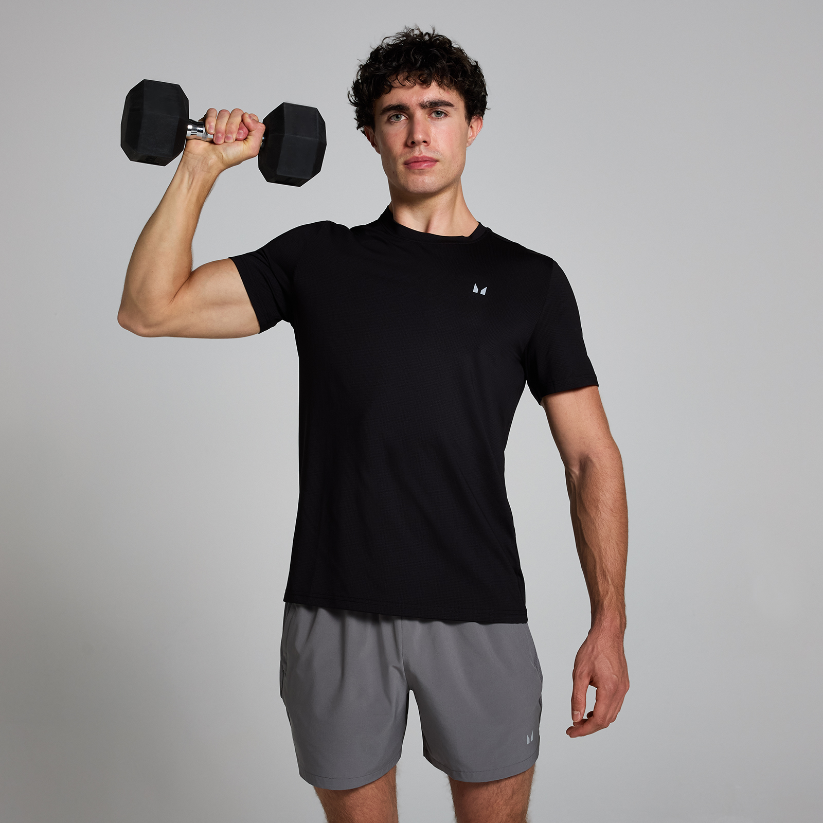 Myprotein UK MyProtein MP Men's Active Gridded T-Shirt - Black