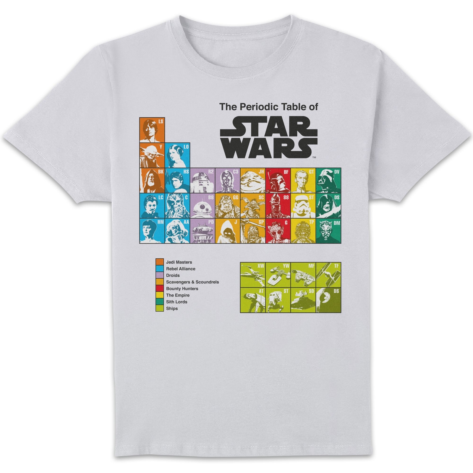 Star Wars Periodic Table Unisex T-Shirt - White - XS