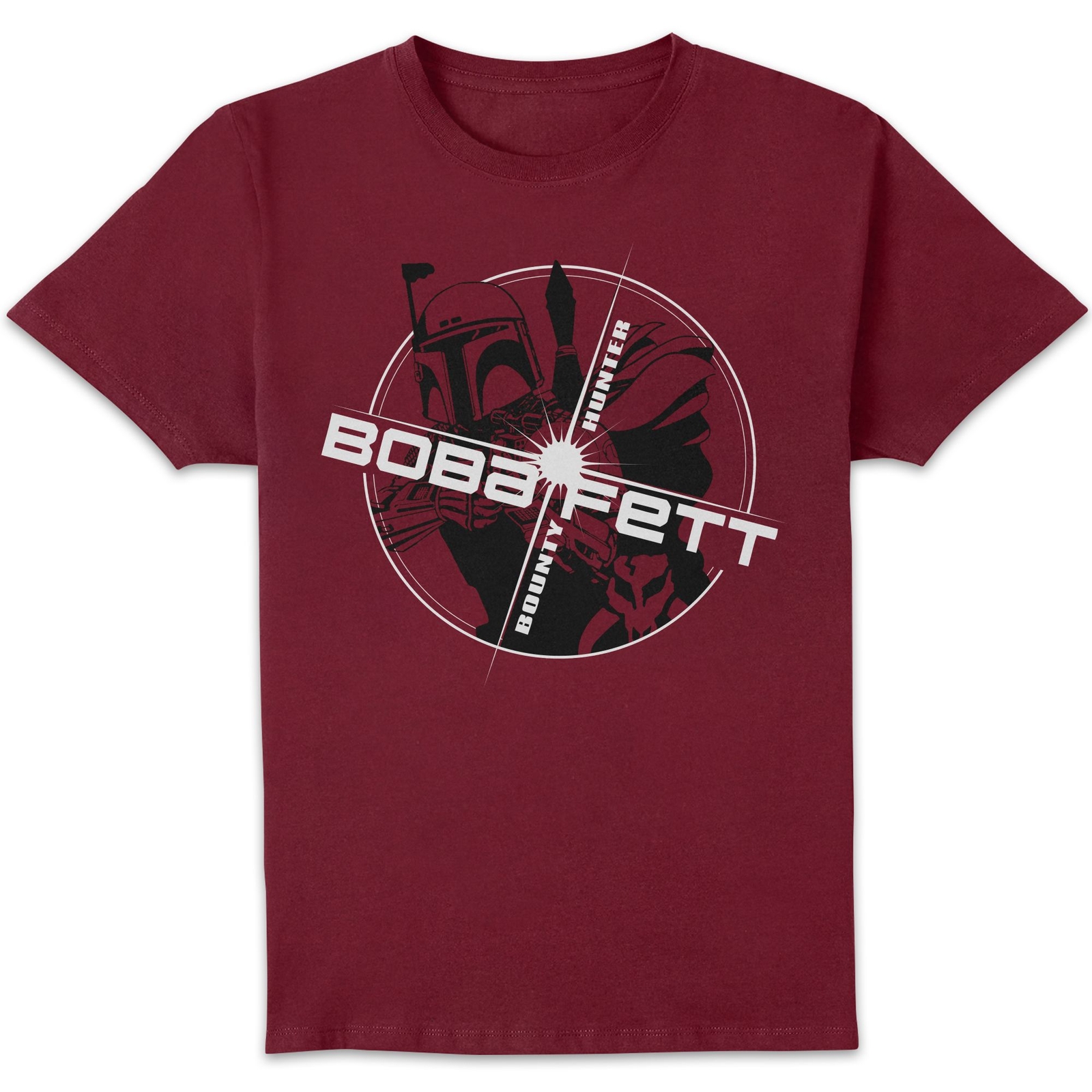 Star Wars Boba Circle Star Unisex T-Shirt - Burgundy - XS