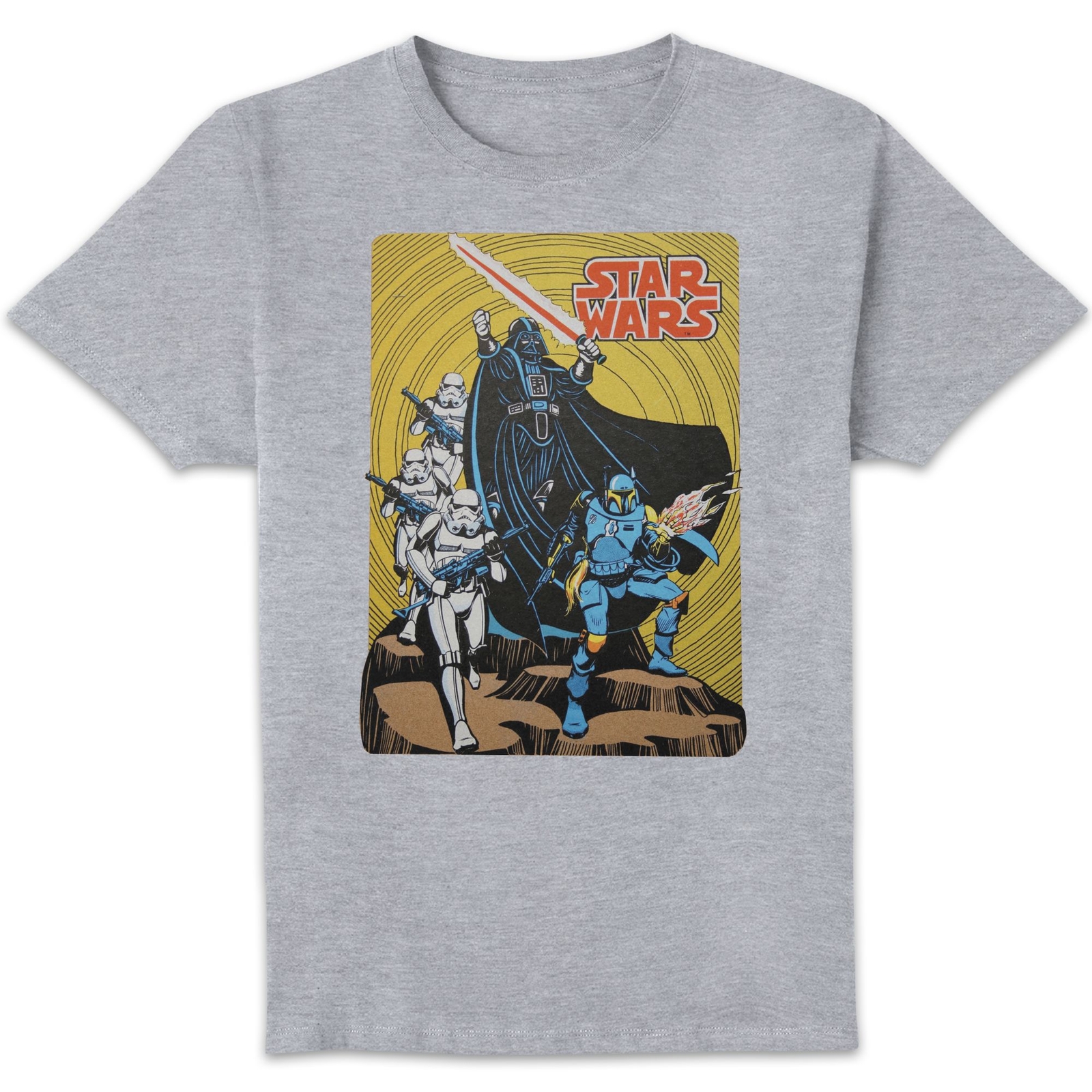 Star Wars Vader Retro Poster Unisex T-Shirt - Grey - XXL