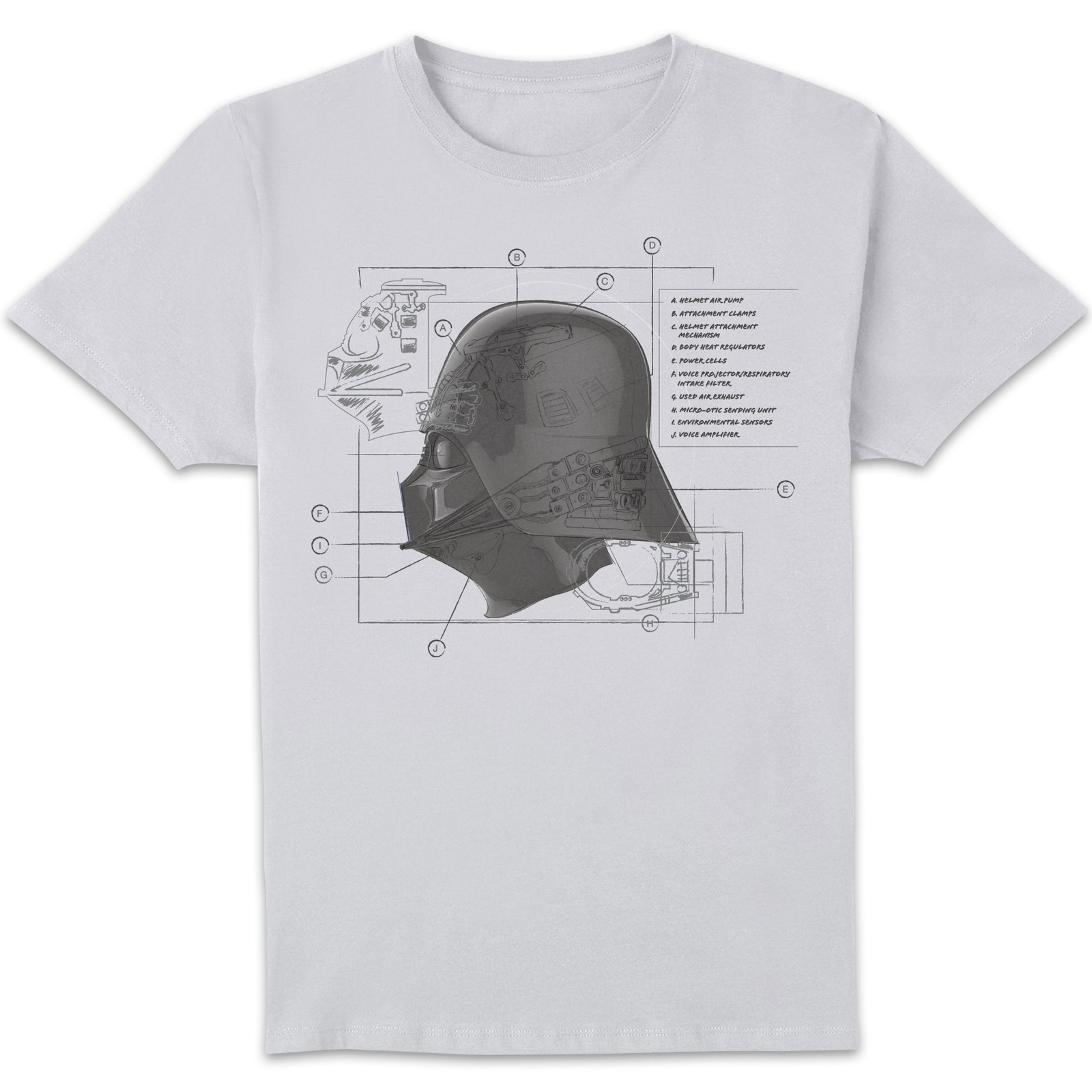 Star Wars Mask Diagram Unisex T-Shirt - White - XL