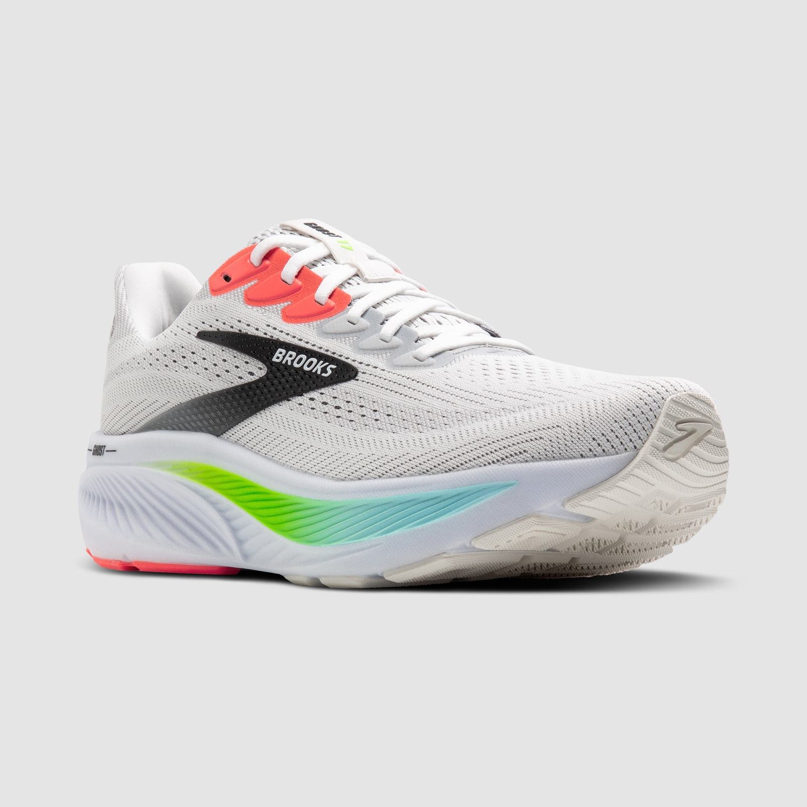 Myprotein UK Brooks Men's Ghost 17 - 112 White/Pink Clay/Gecko - 7