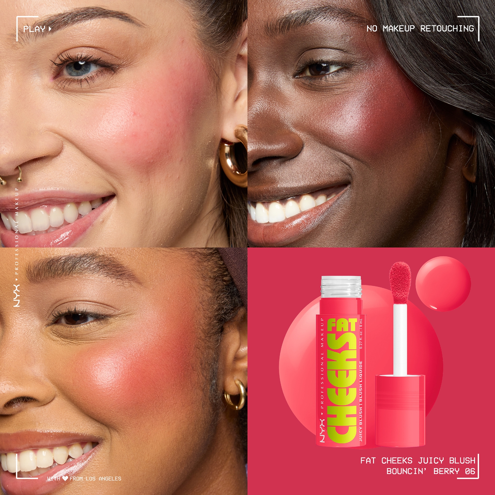 Thumbnail - NYX Professional Makeup Fat Cheeks Juicy Blush, Liquid Blush, up to 12H Wear, Product Does Not Fade (various shades) 8ml...