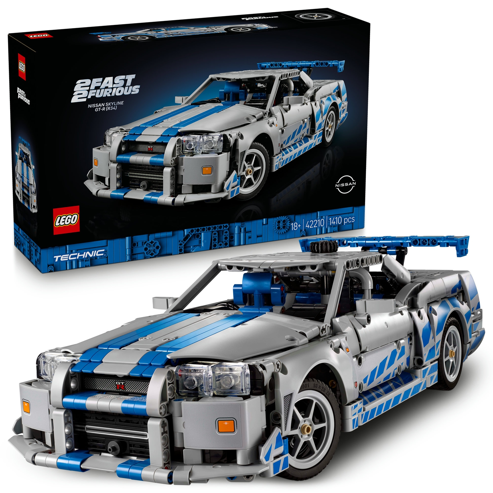 LEGO® Technic 2 Fast 2 Furious Nissan Skyline GT-R (R34) Car Model Kit 42110