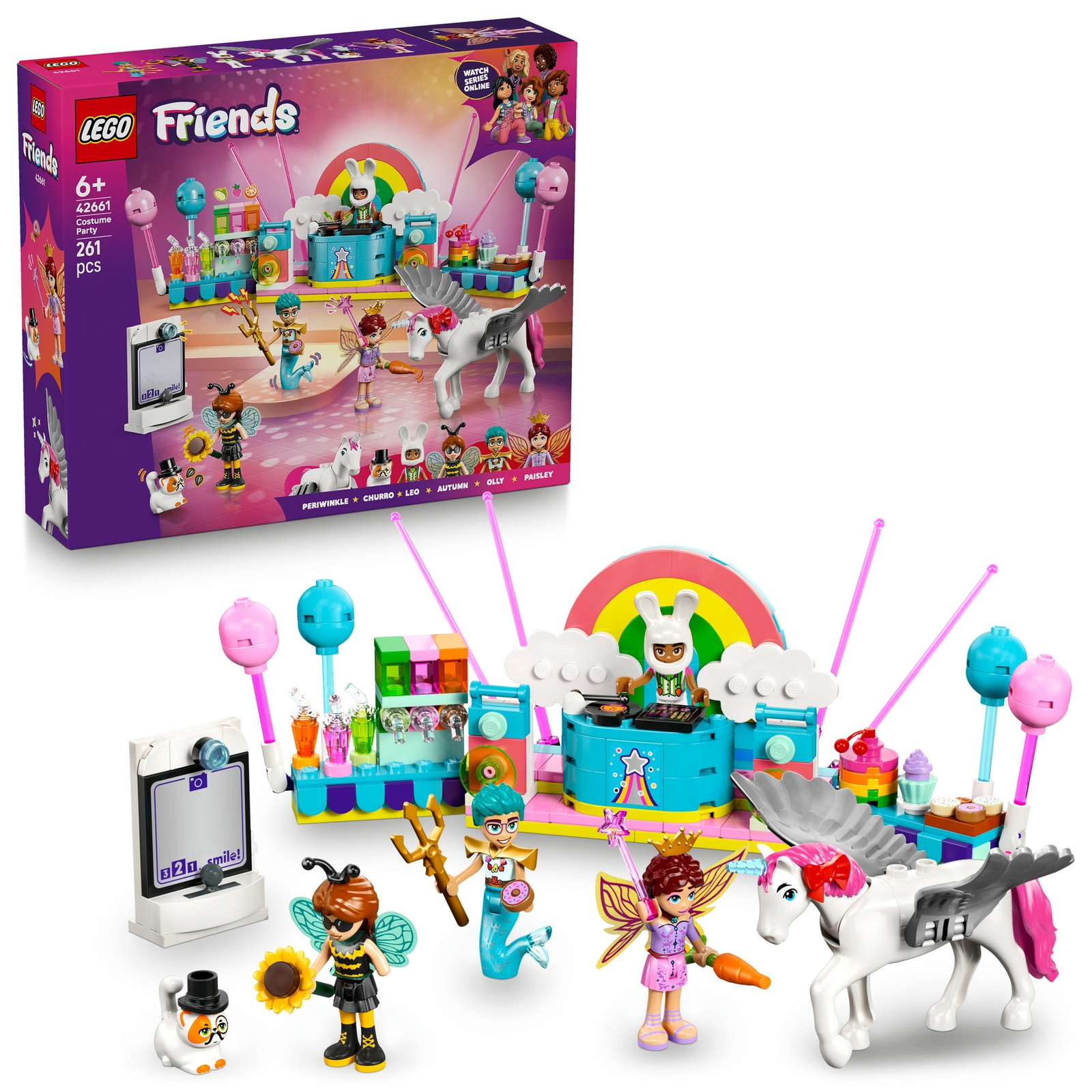 LEGO® Friends Costume Party with Unicorn & Fairy Pretend-Play Building Kit 42661