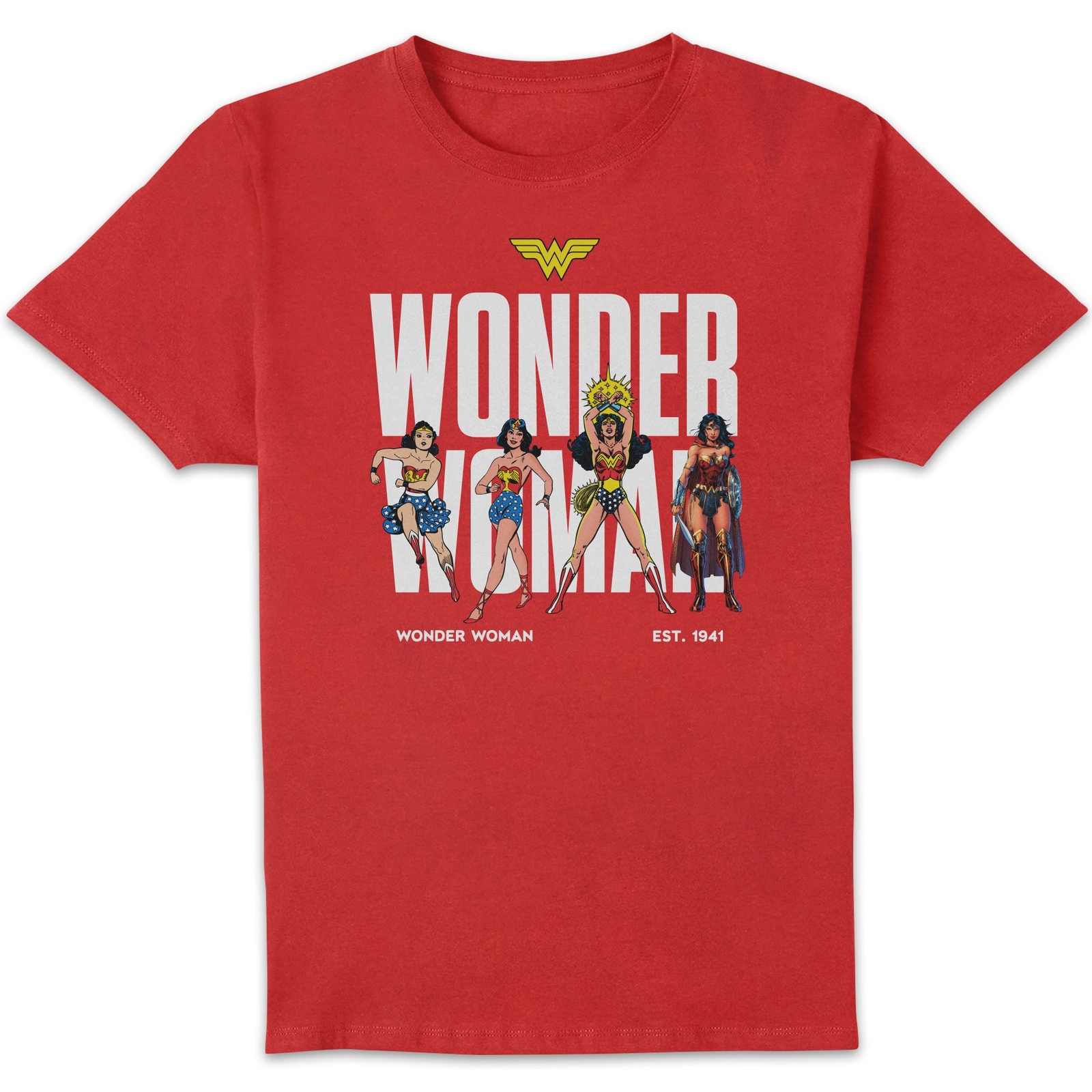 DC Comics Justice League Wonder Woman Through The Ages Unisex T-Shirt - Red - M