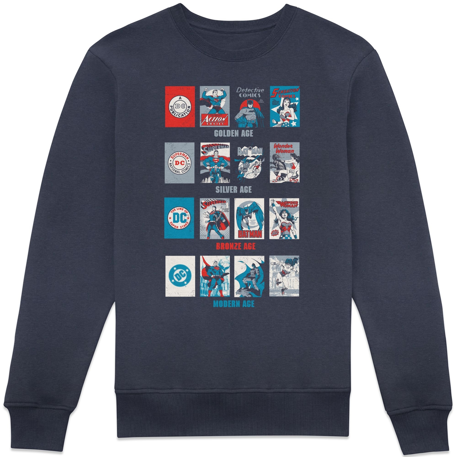 DC Comics Justice League Through The Ages Sweatshirt - Navy - M