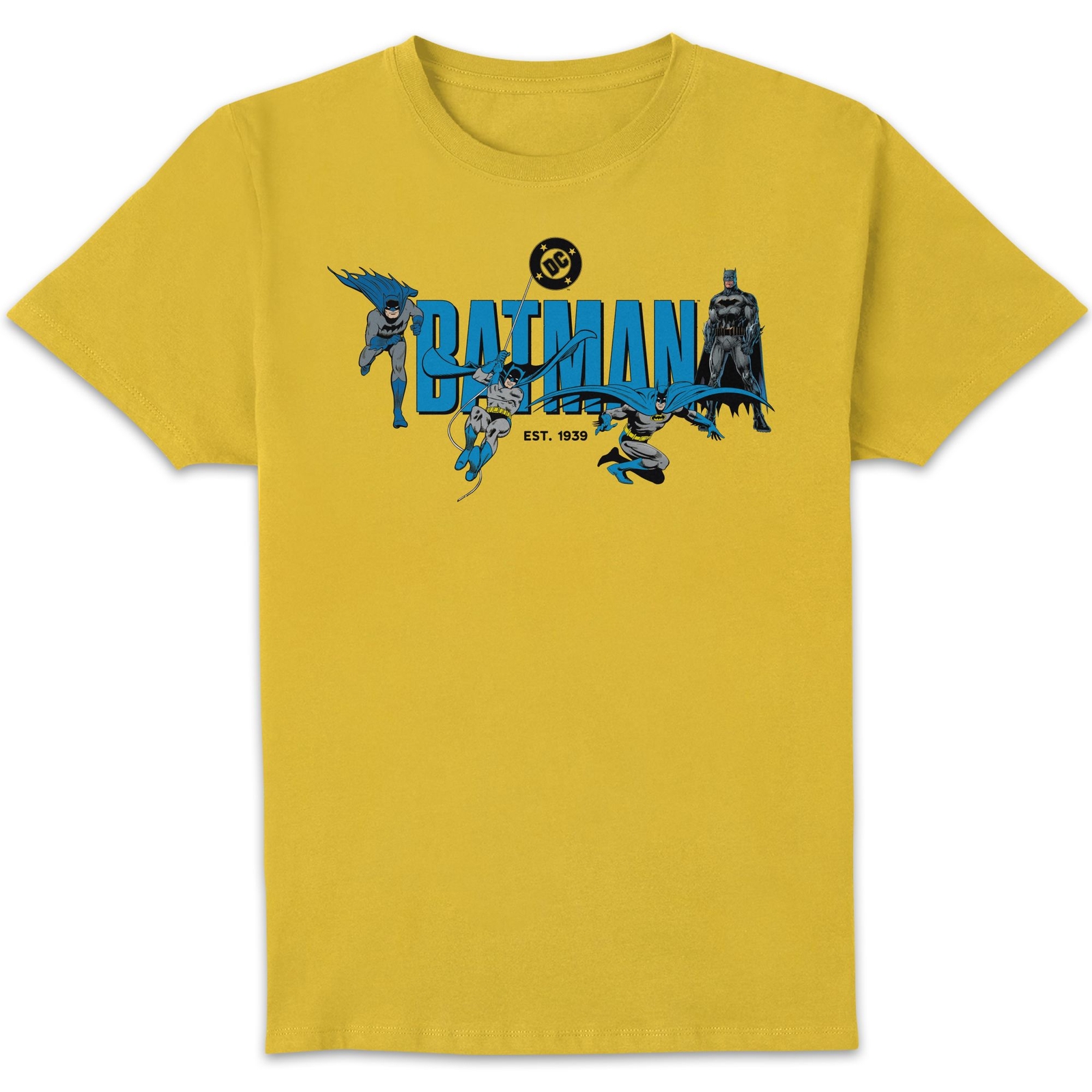 DC Comics Justice League  Batman Through The Ages Unisex T-Shirt - Yellow - XXL