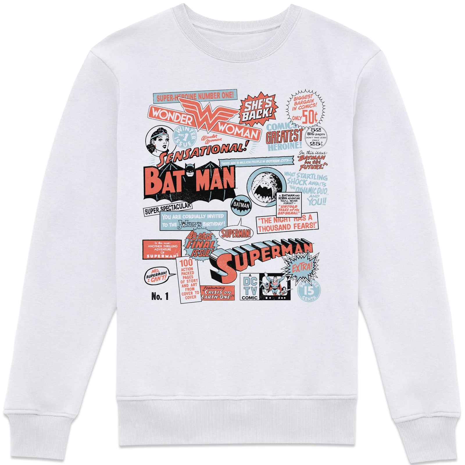 DC Comics Justice League Retro Sweatshirt - White - L