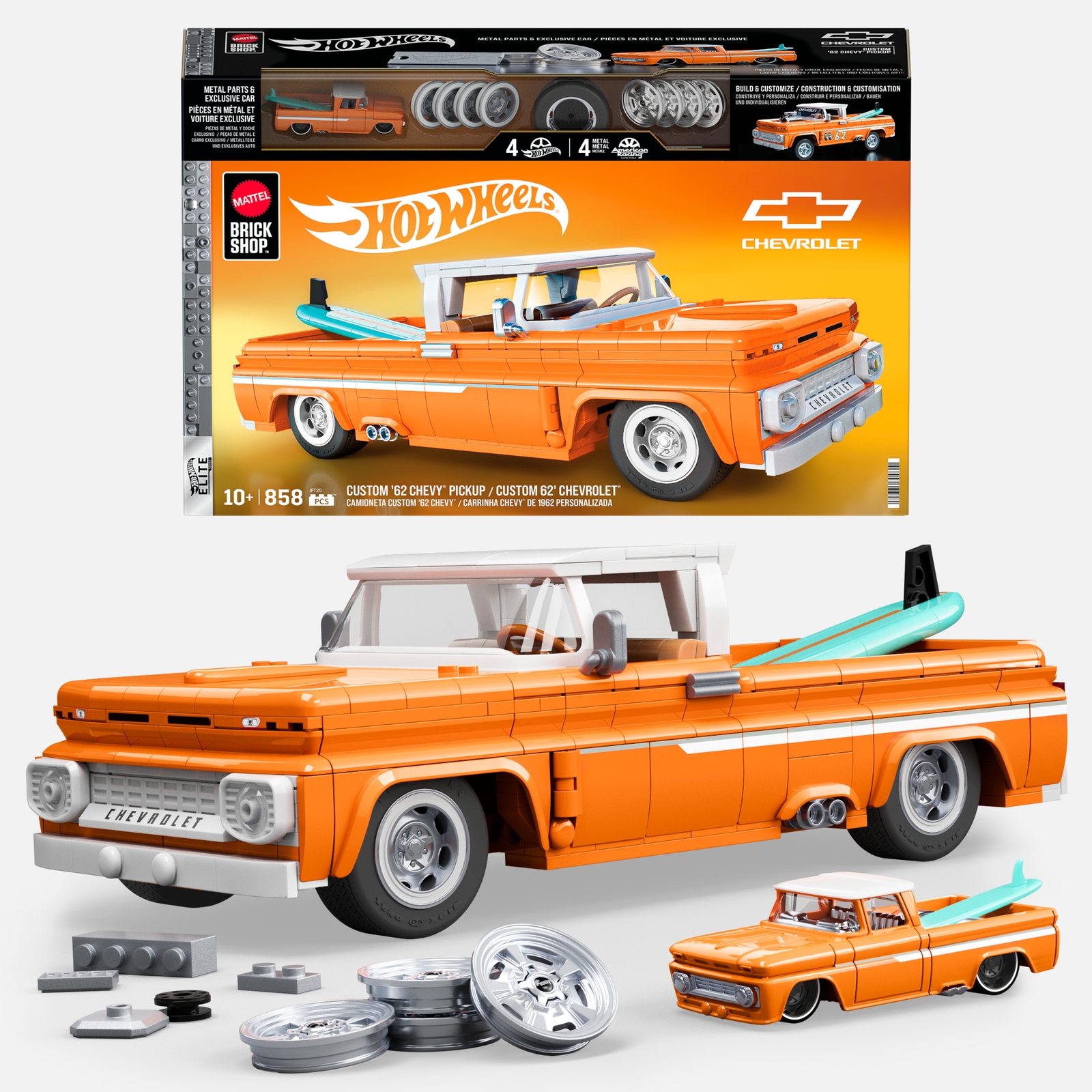 Mattel Brick Shop Hot Wheels Elite Custom 62 Chevy Pickup Building Set