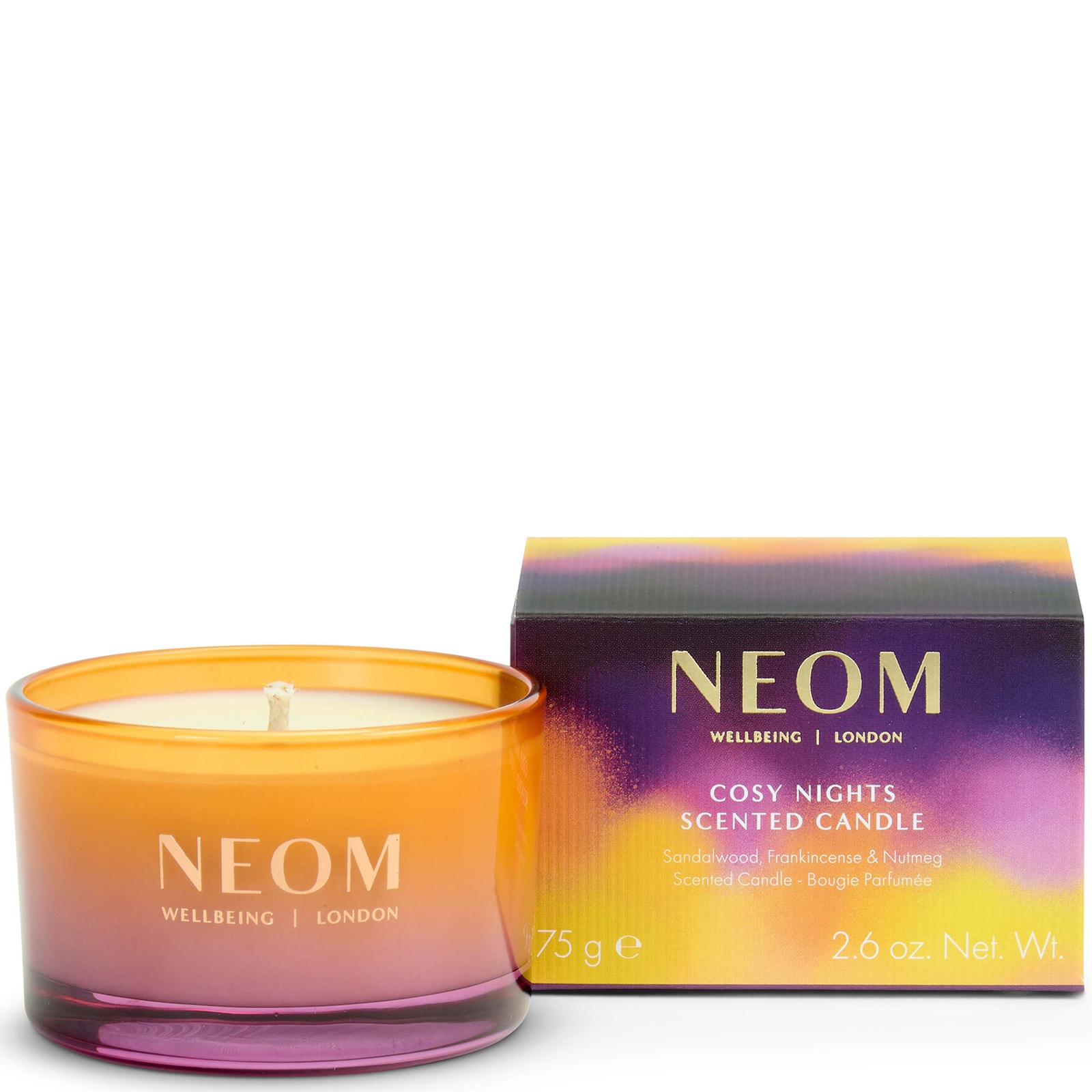 Neom Cosy Nights Travel Candle 75g In Orange