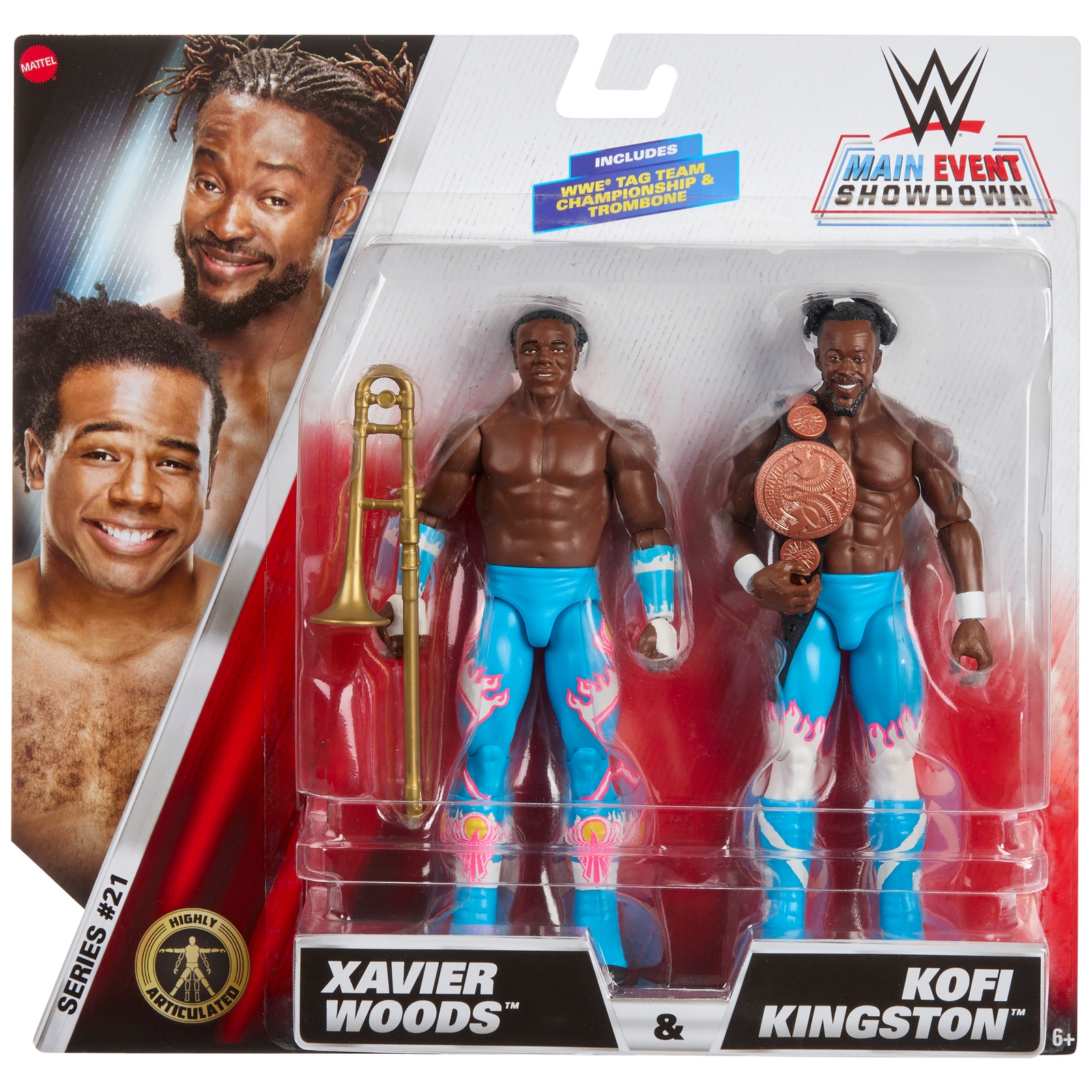 WWE Main Event Showdown 2-Pack Series 21 Kofi Kingston & Xavier Woods Action Figures (6 )