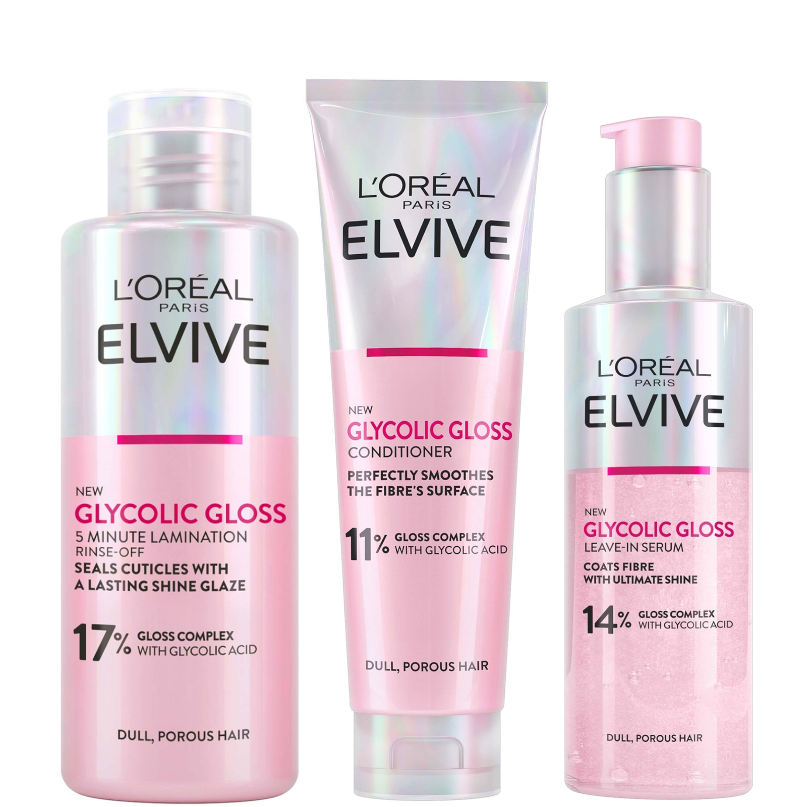 L'oréal Paris Elvive Glycolic Gloss 3 Step Routine