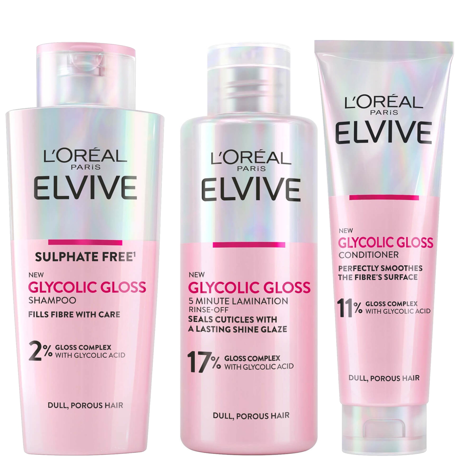 L'Oréal Paris Elvive Glycolic Gloss 3 Step Routine
