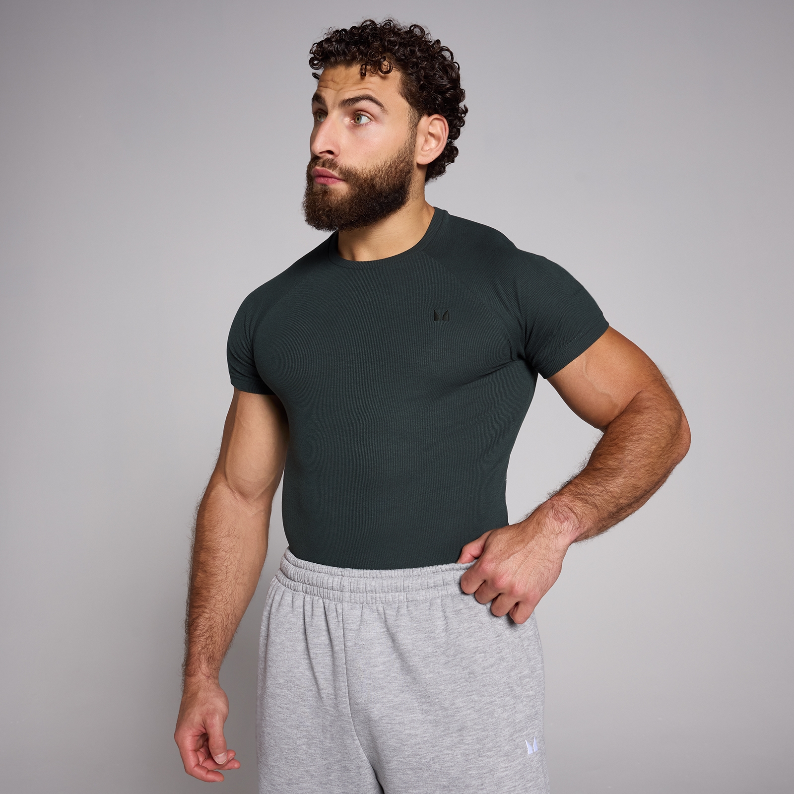 Myprotein UK MyProtein MP Men's Origin Ribbed Muscle Fit T-Shirt - Washed Black - XXL