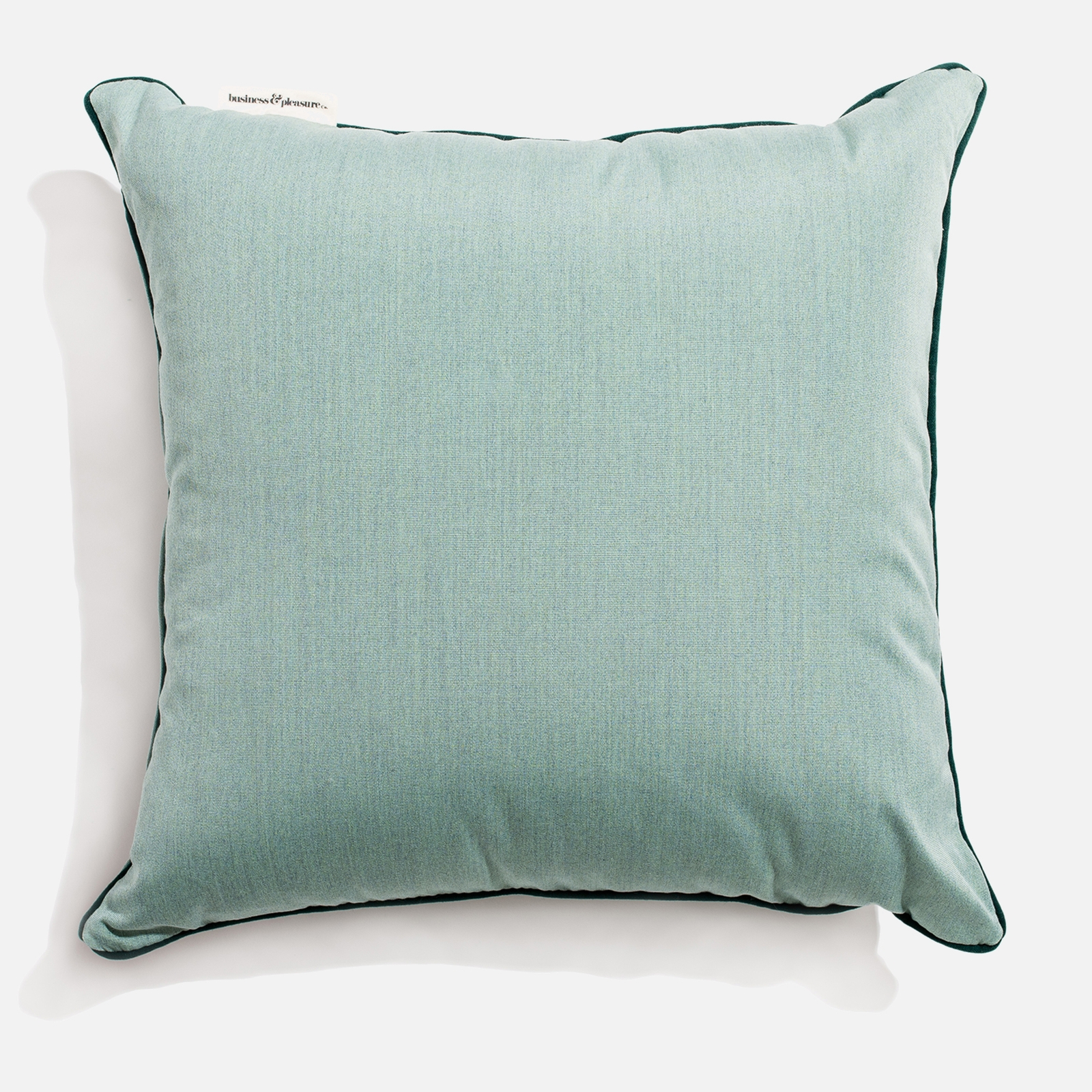 Business & Pleasure Small Square Throw Pillow - Rivie Green