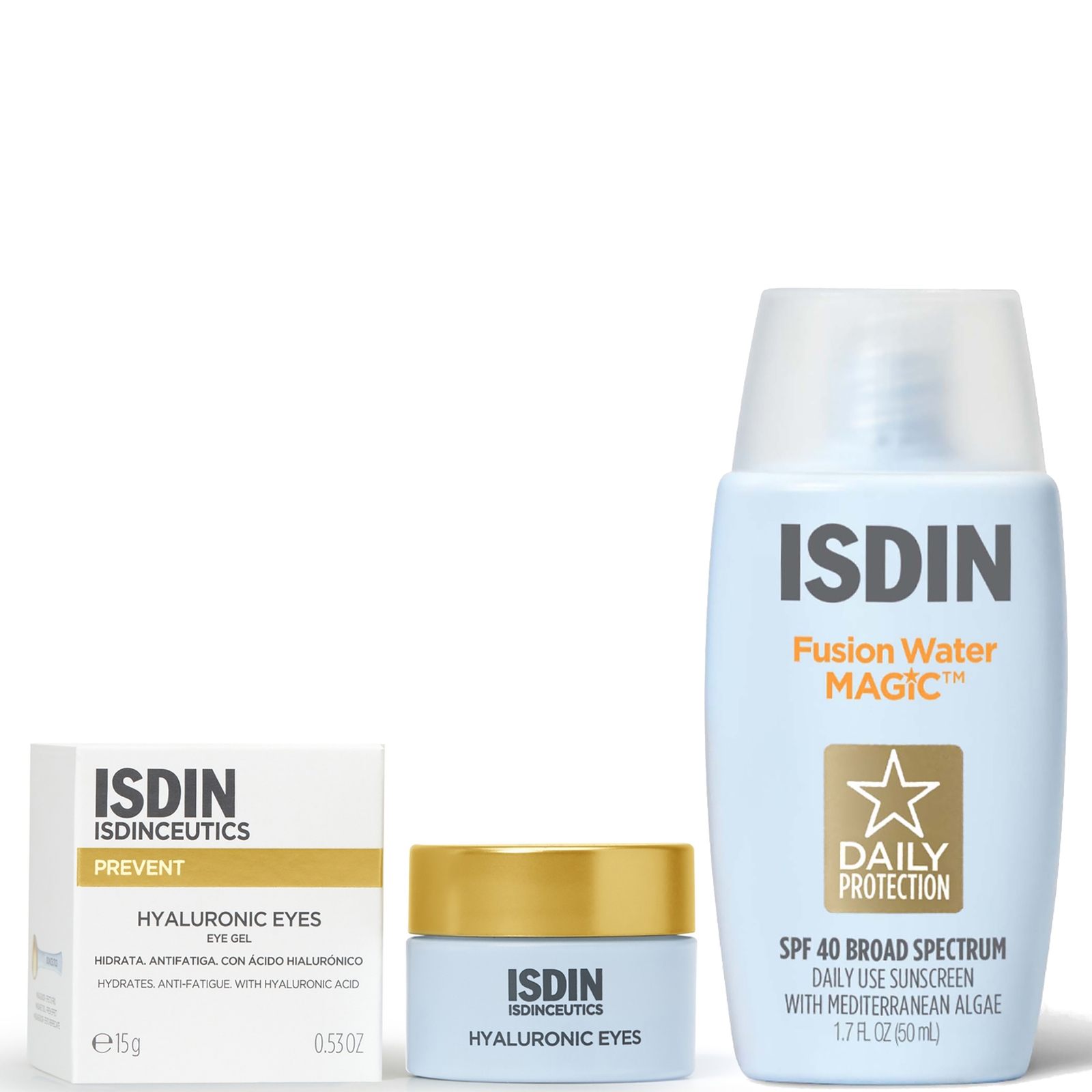 Shop Isdin Fusion Water Magic Spf40 50ml &  Ceutics Hyaluronic Eyes Duo
