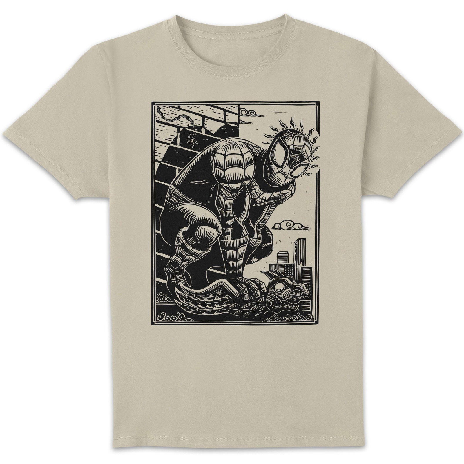 Marvel Spiderman Line Art Unisex T-Shirt - Cream - S